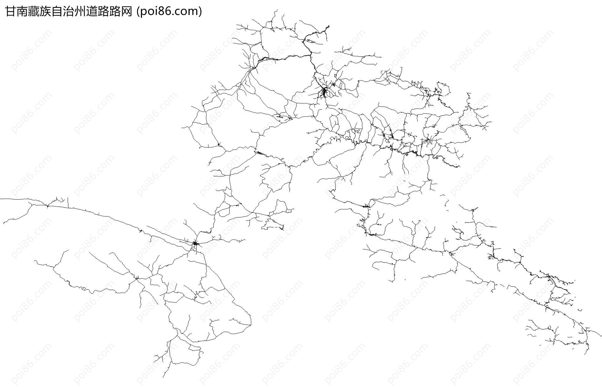 甘南藏族自治州道路路网地图
