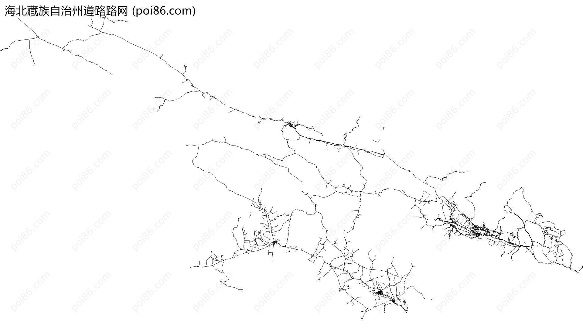 海北藏族自治州道路路网地图