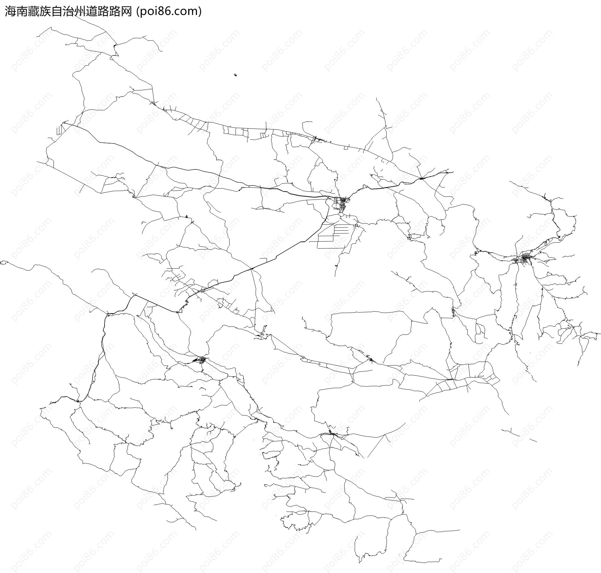 海南藏族自治州道路路网地图