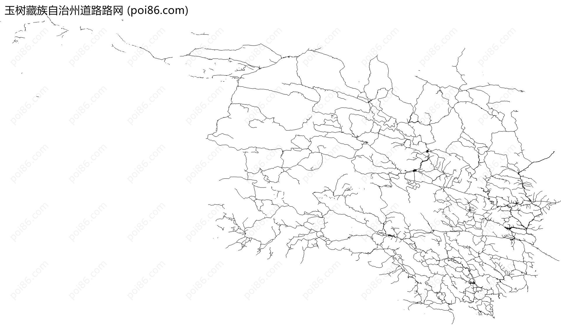 玉树藏族自治州道路路网地图
