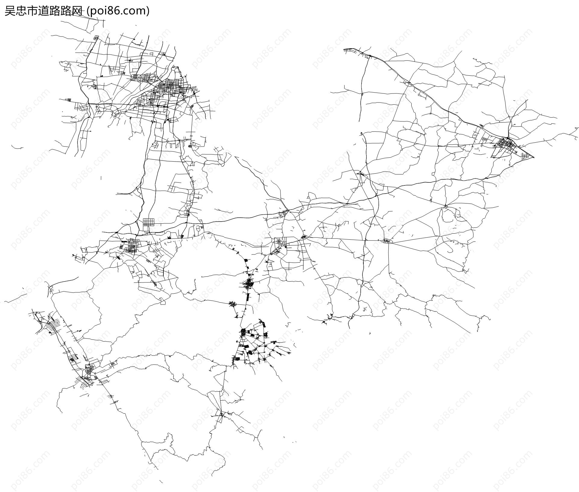 吴忠市道路路网地图