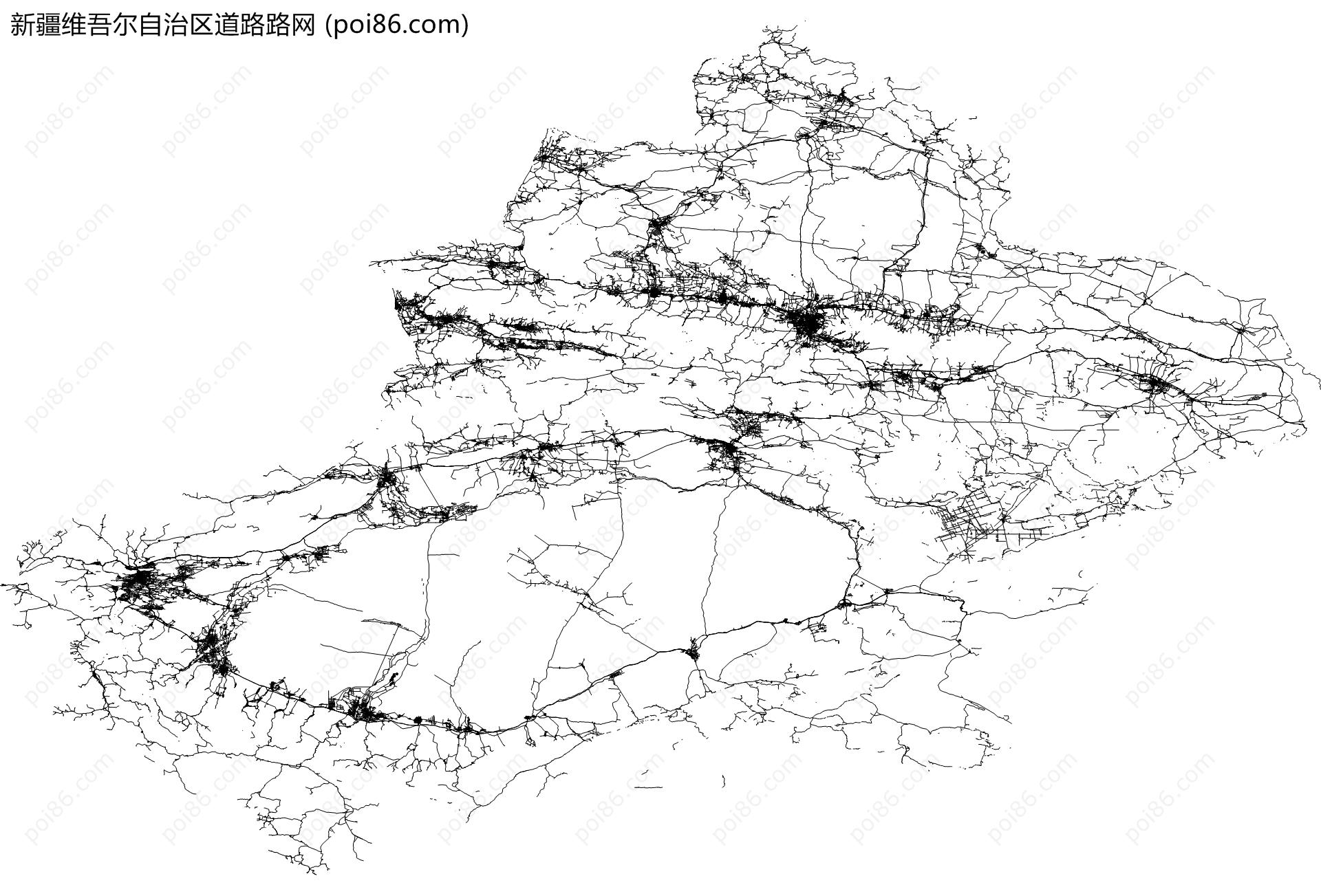 新疆维吾尔自治区道路路网地图