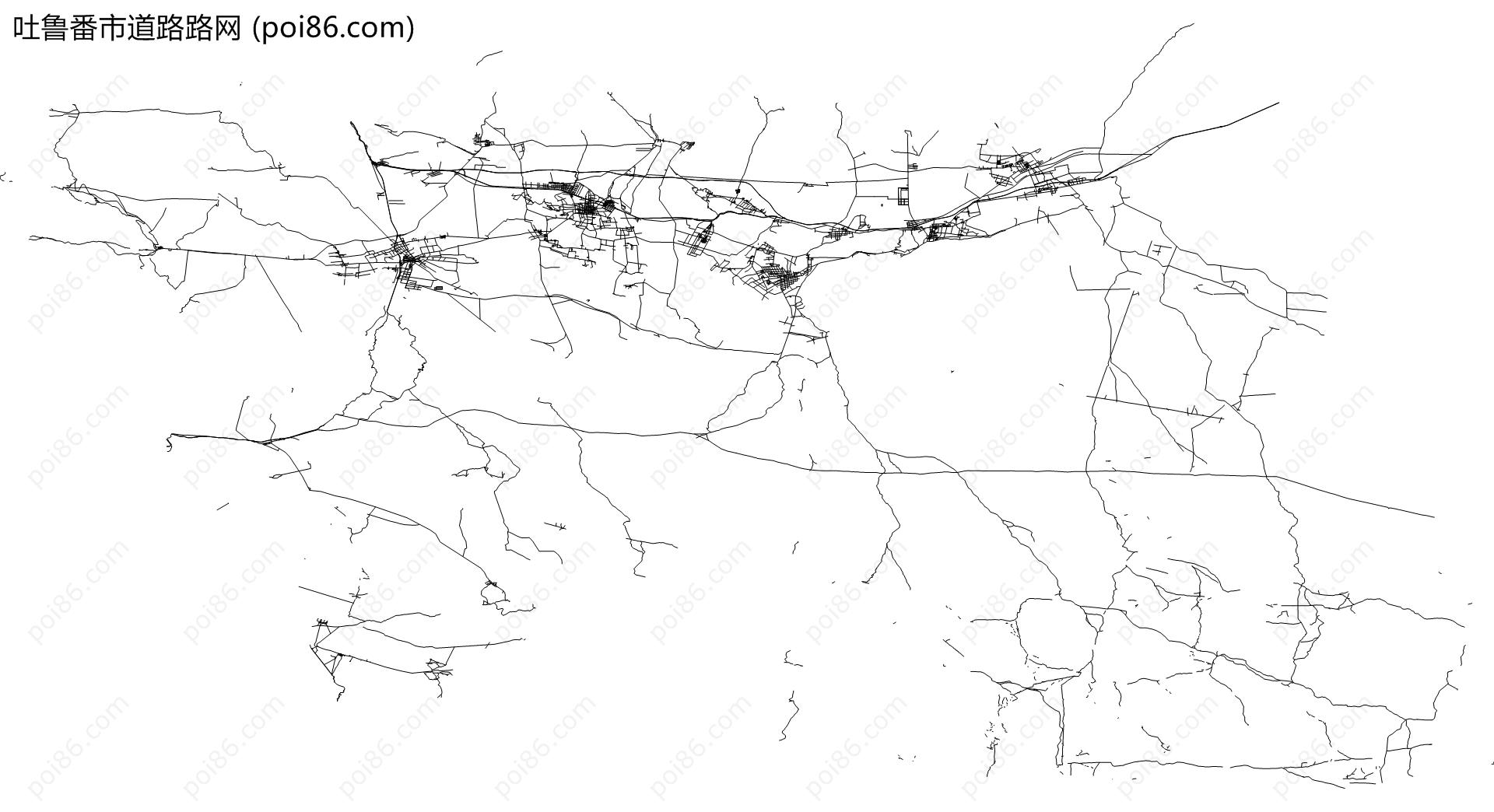 吐鲁番市道路路网地图