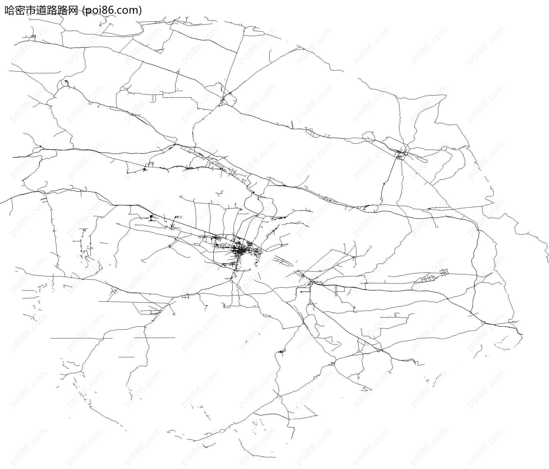 哈密市道路路网地图