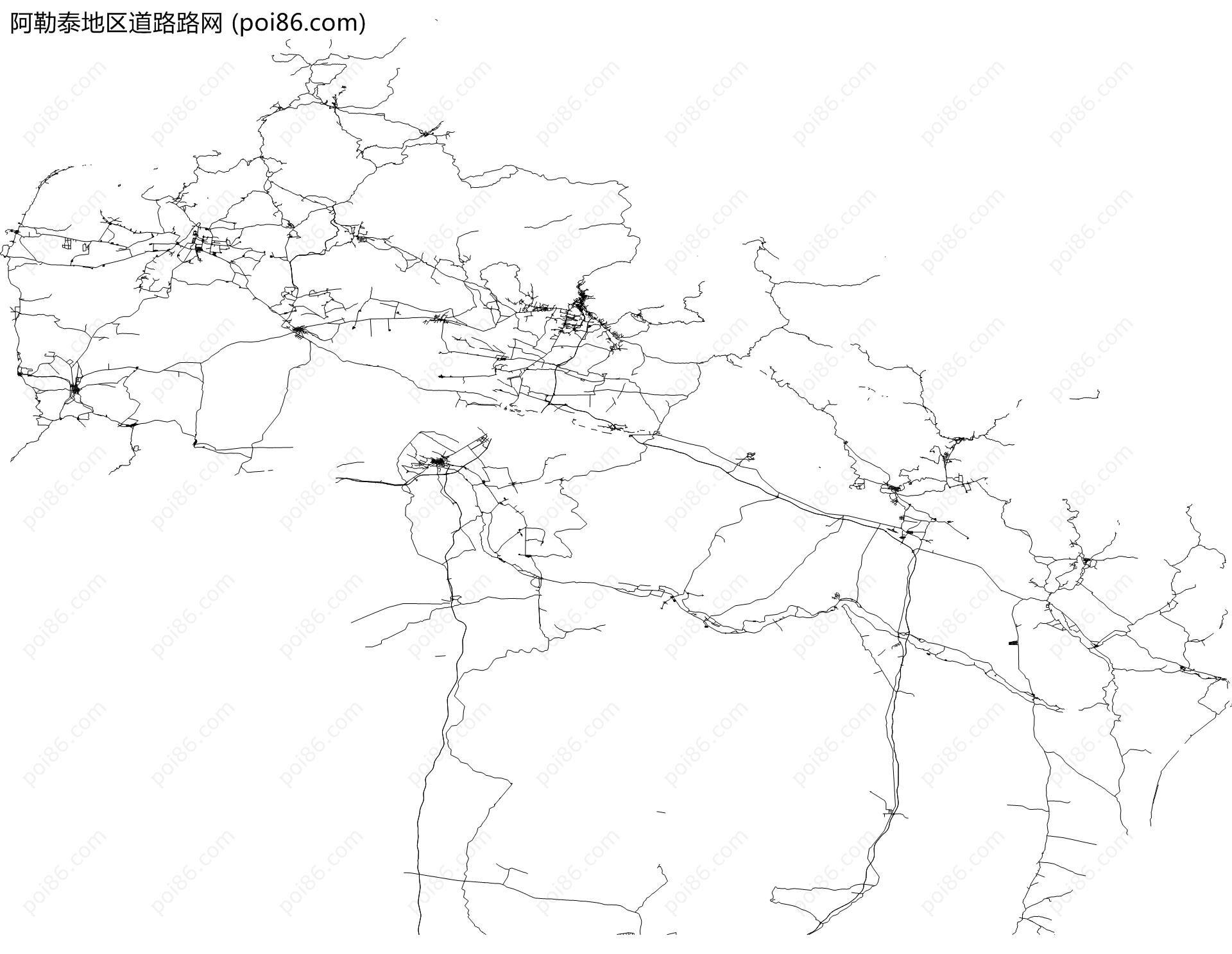 阿勒泰地区道路路网地图