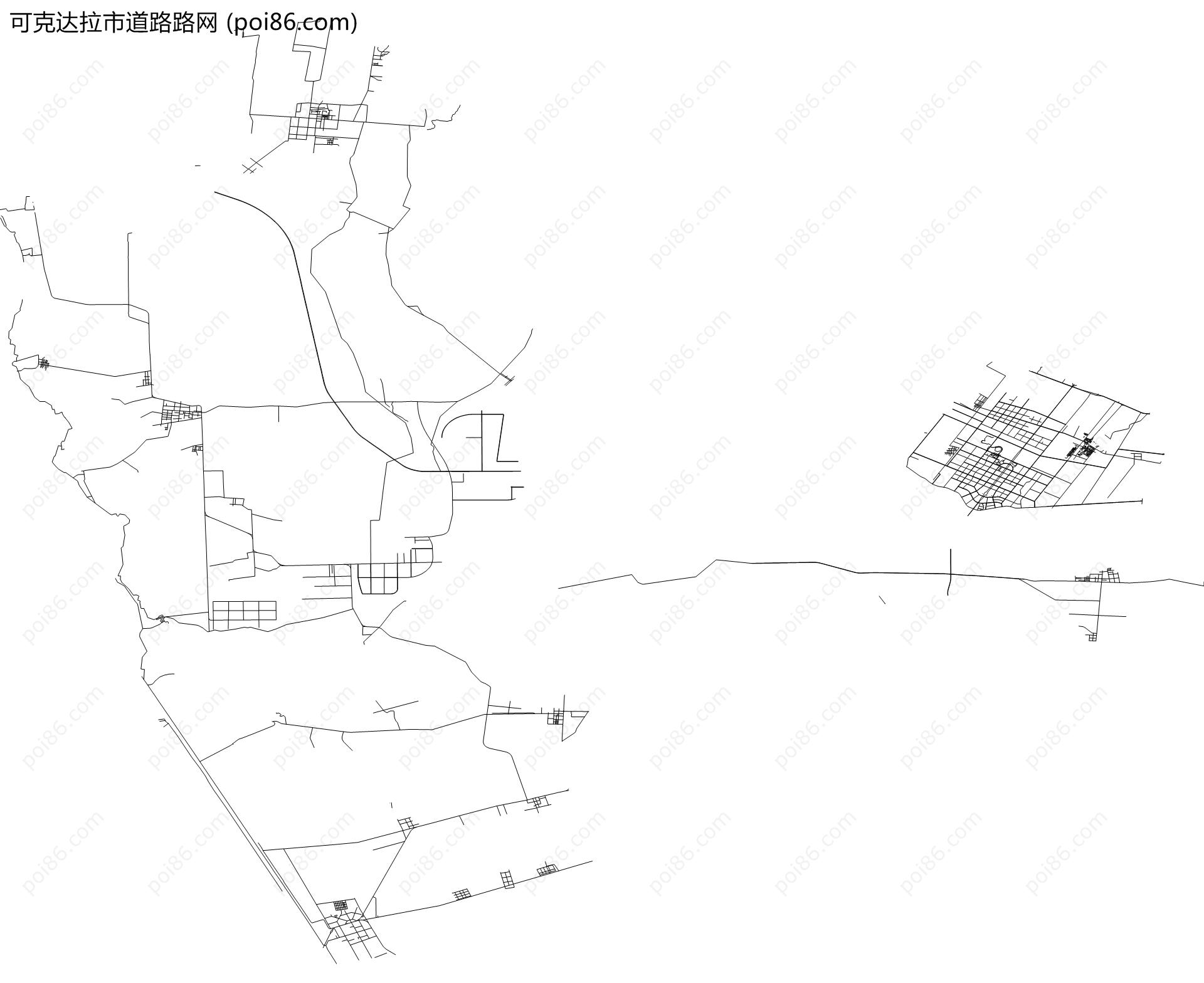可克达拉市道路路网地图