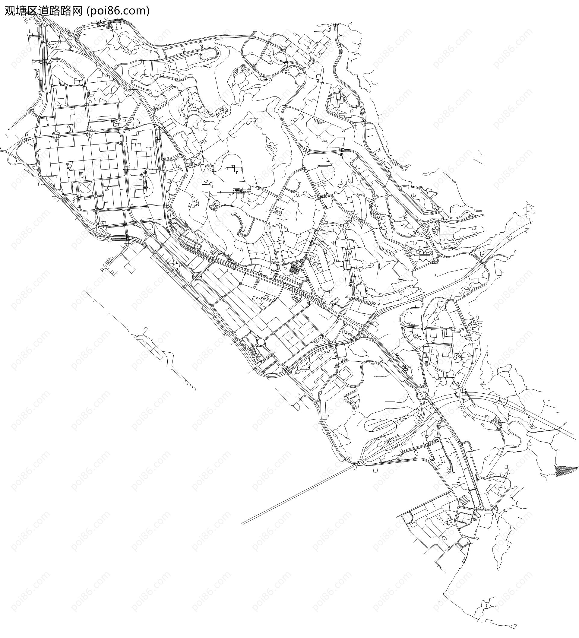观塘区道路路网地图
