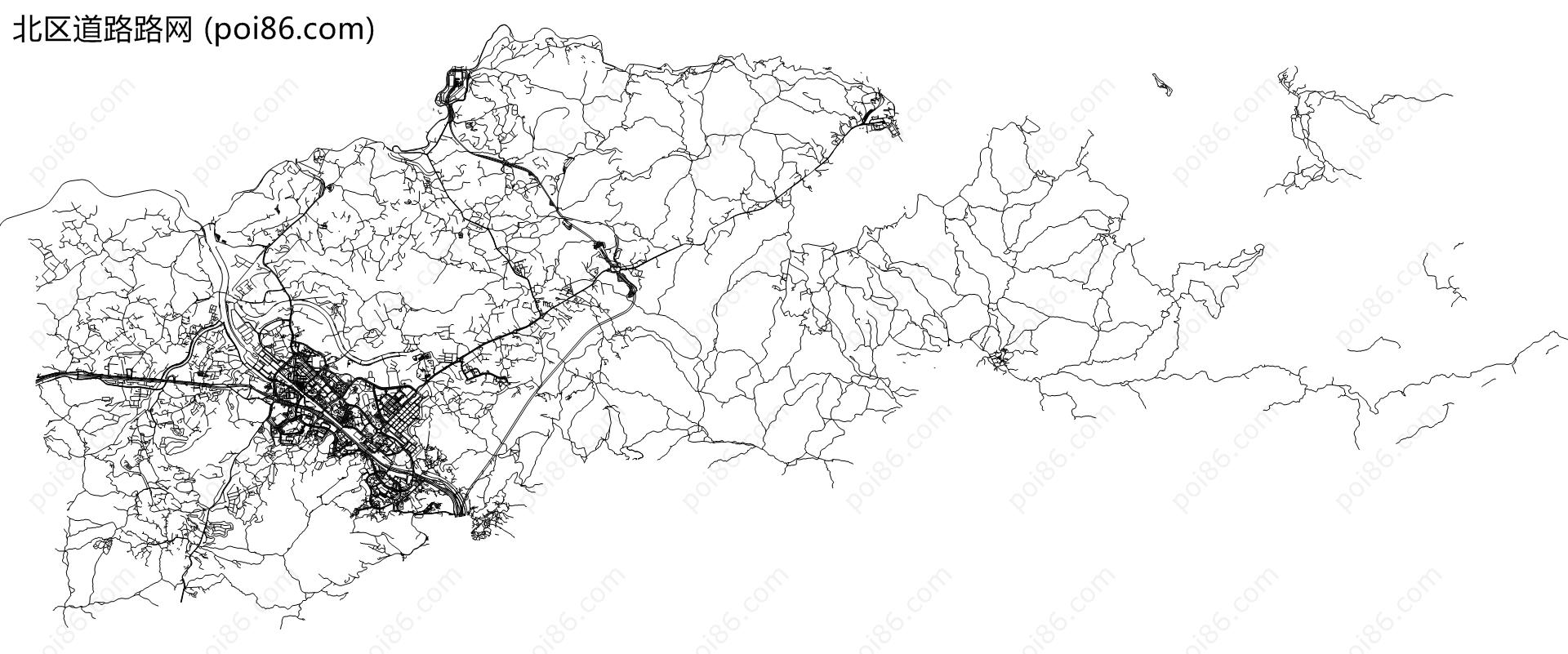 北区道路路网地图