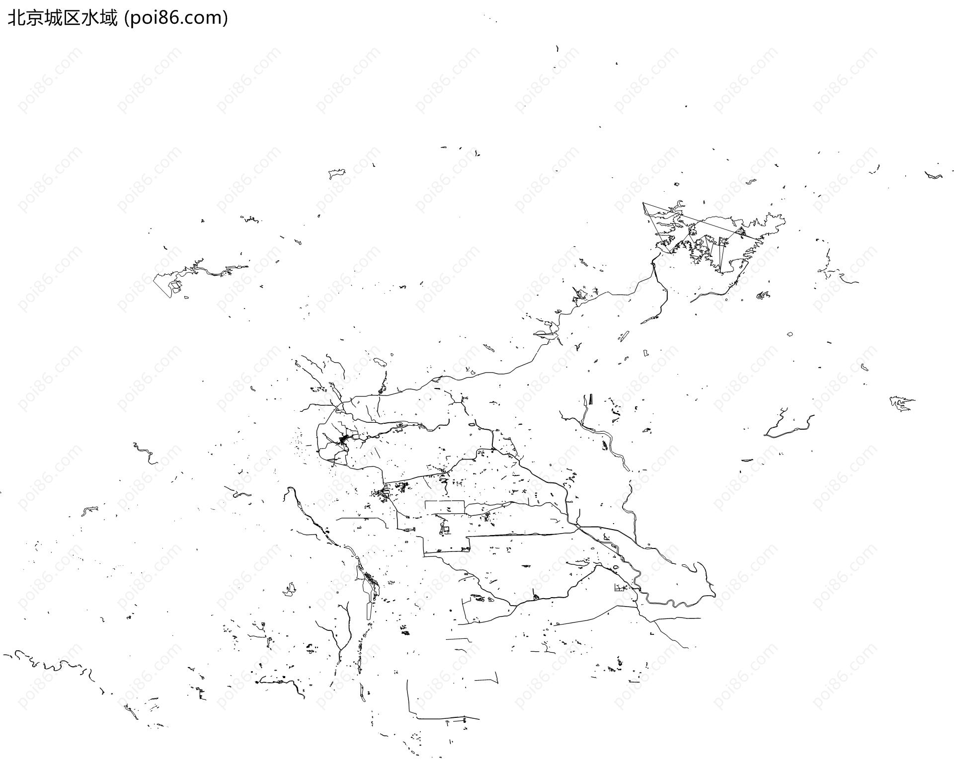 北京城区水域地图