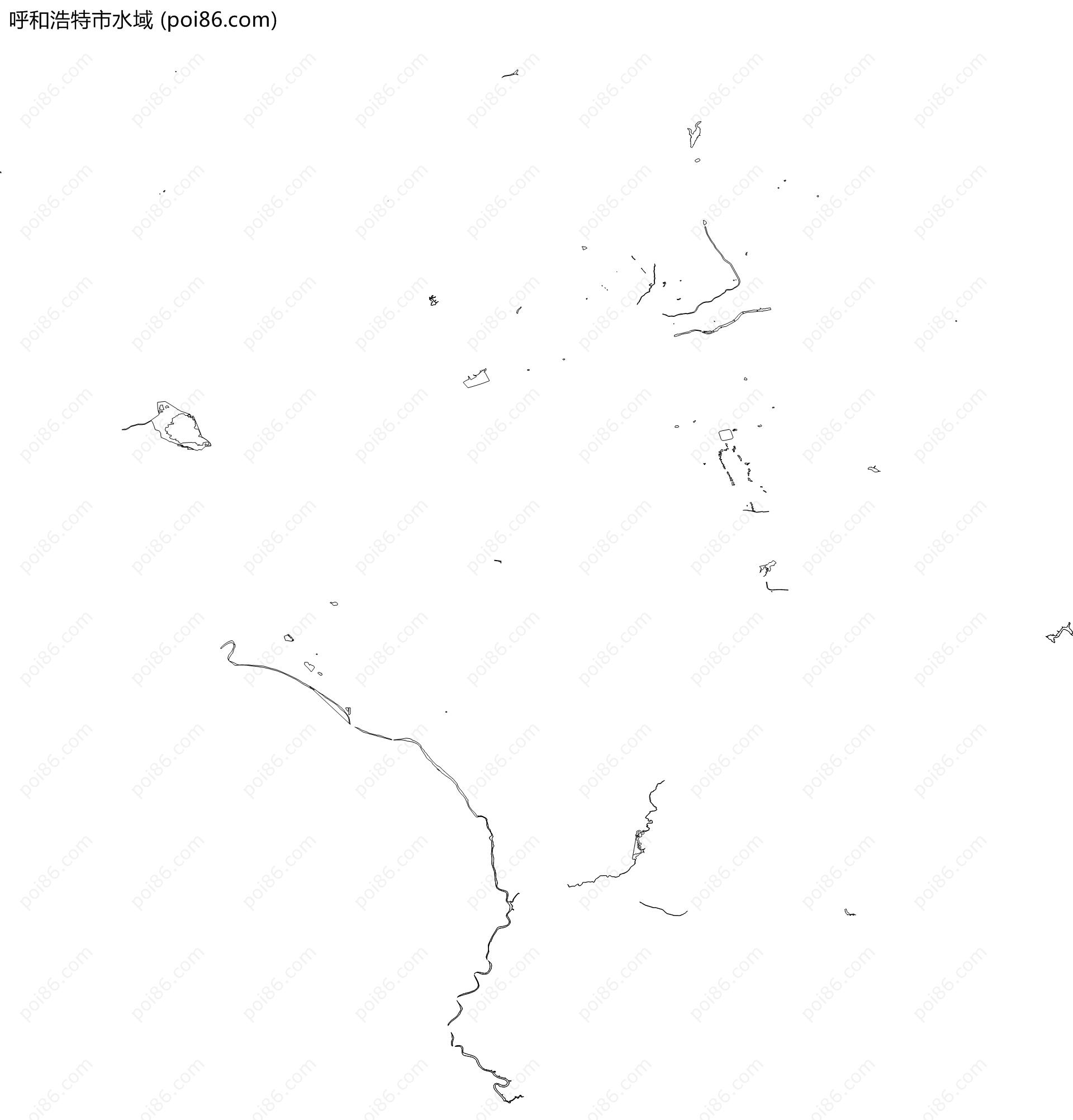 呼和浩特市水域地图