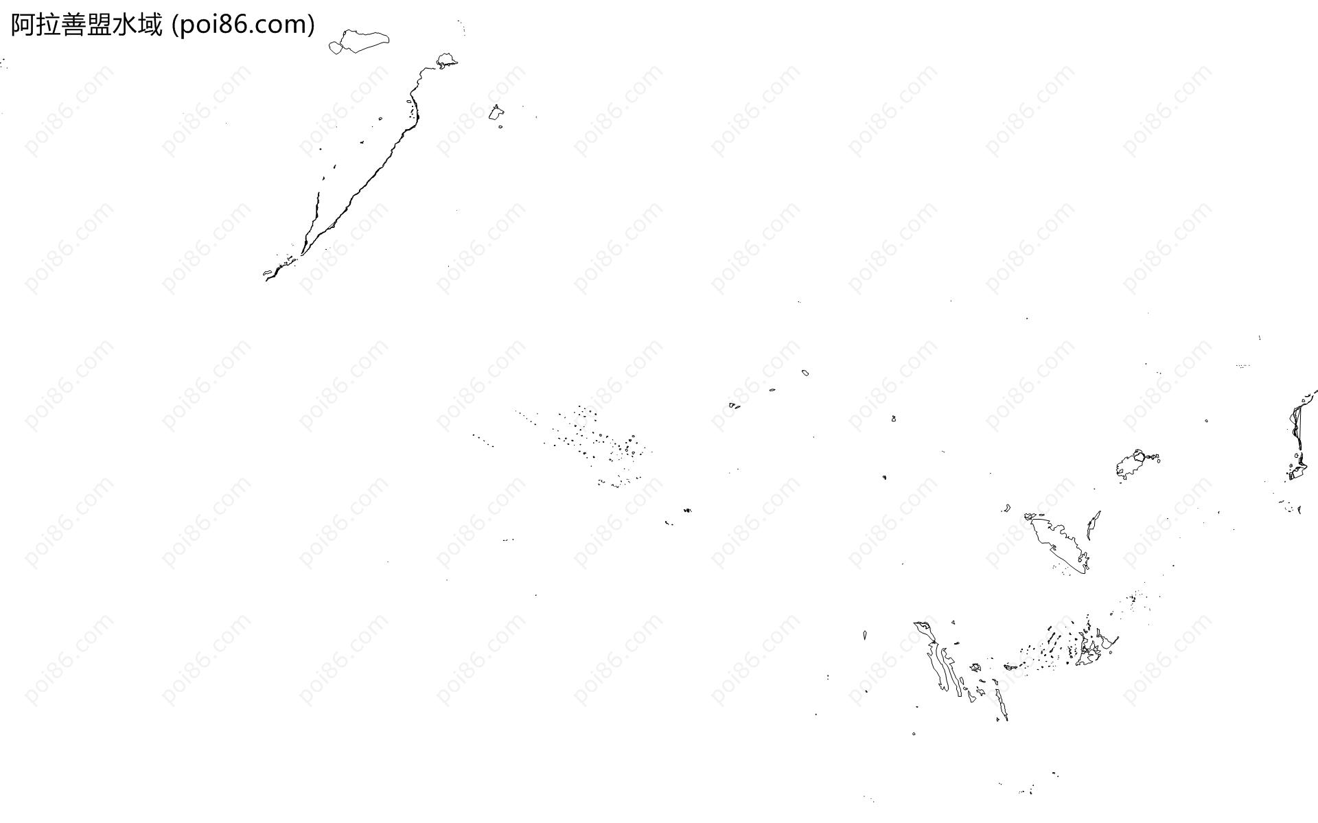 阿拉善盟水域地图