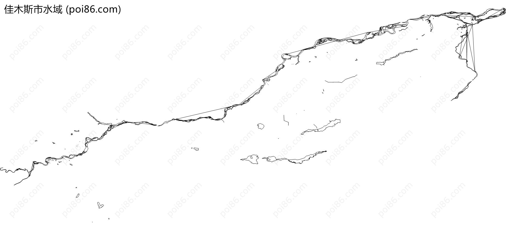佳木斯市水域地图