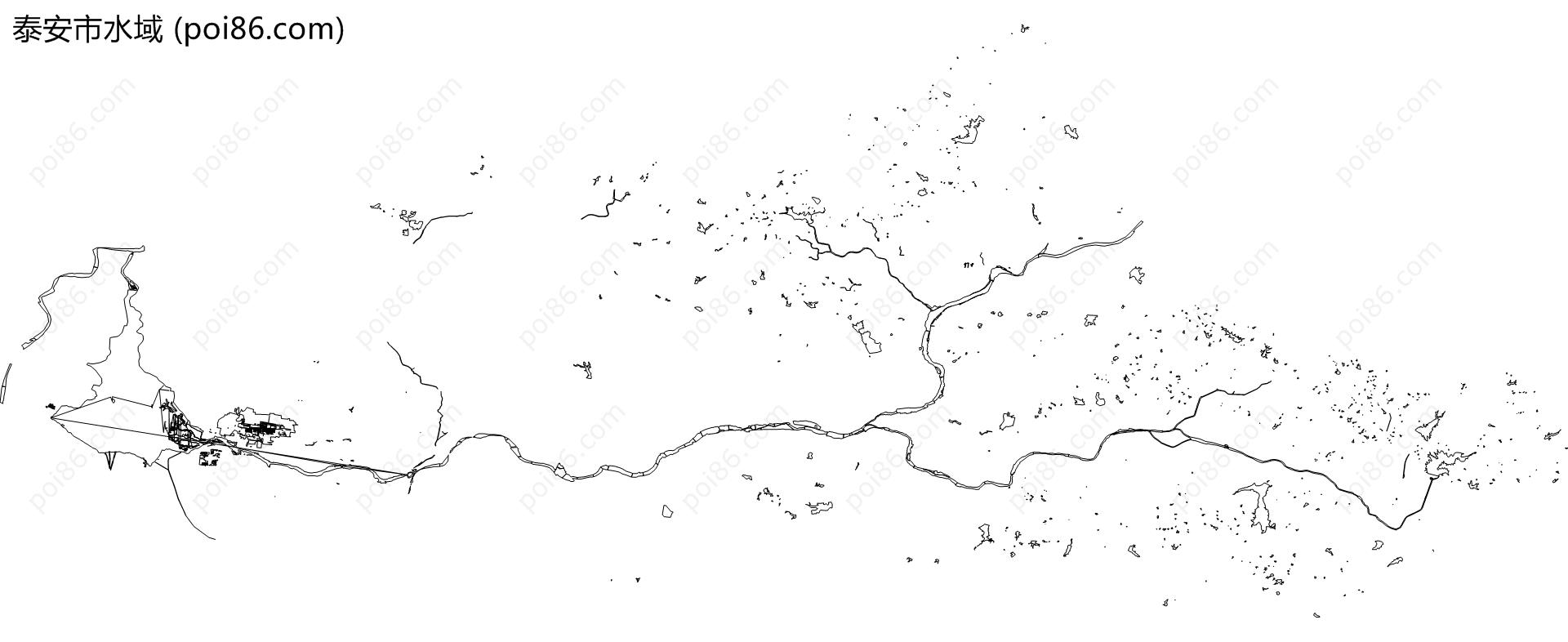 泰安市水域地图