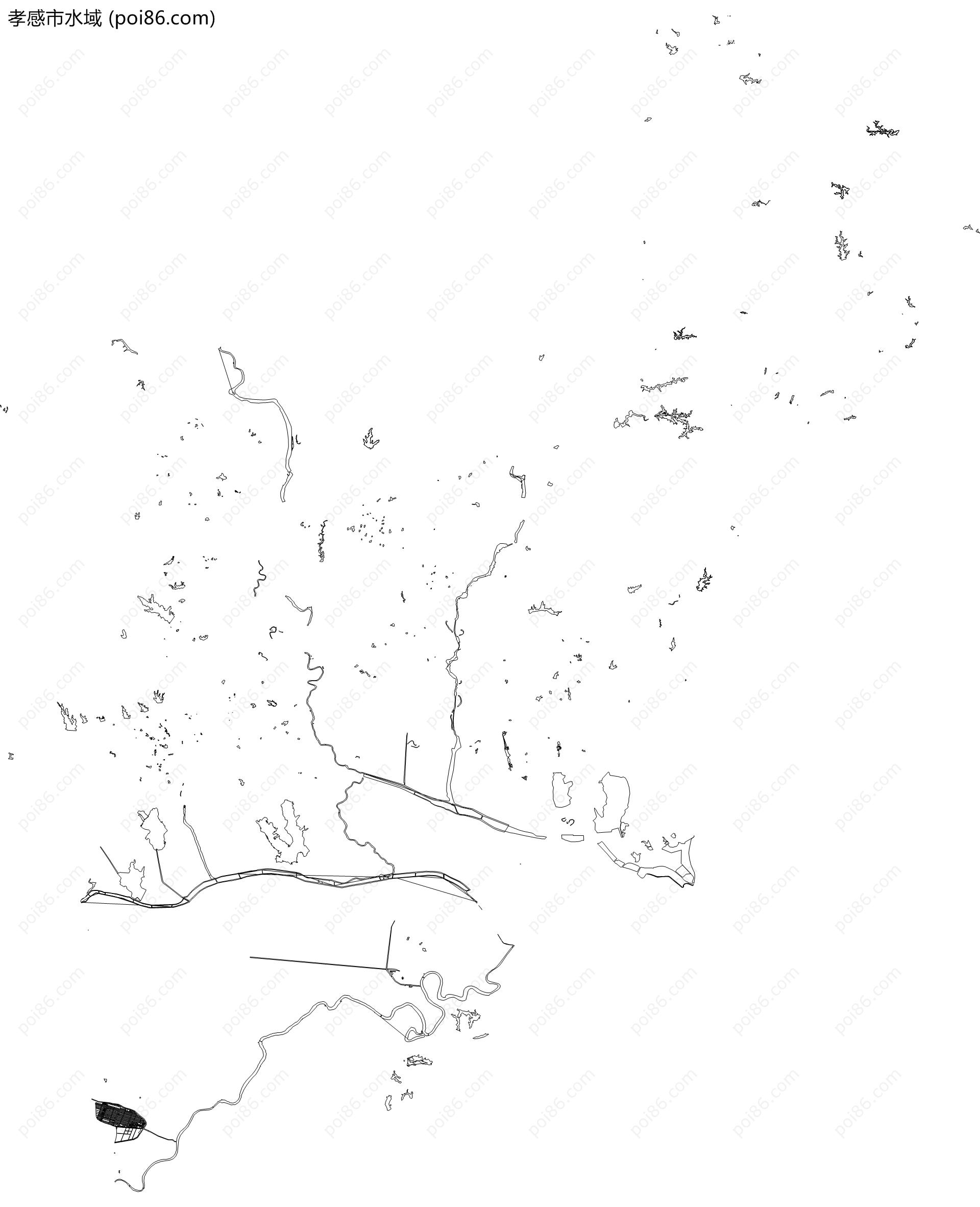 孝感市水域地图