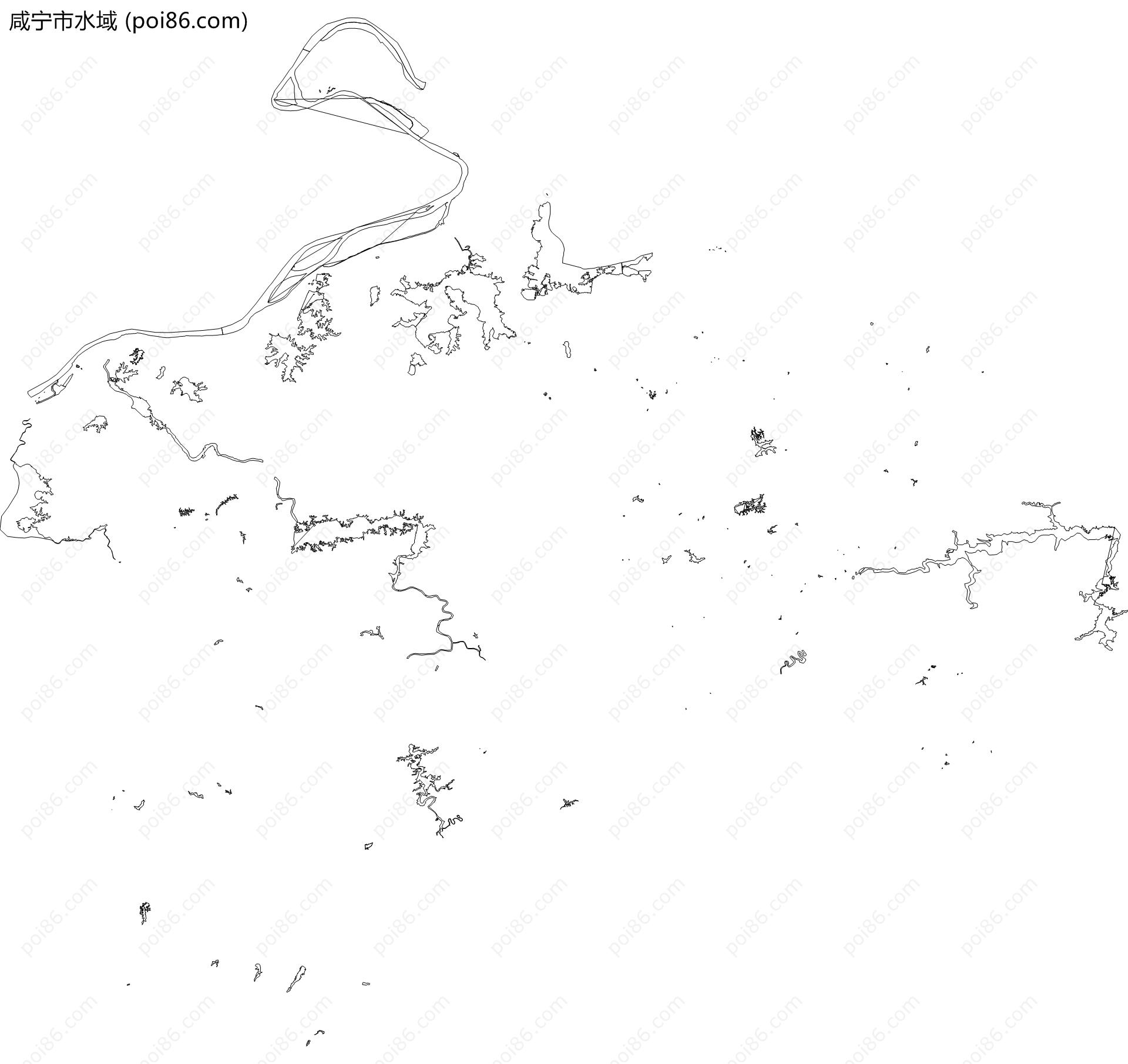 咸宁市水域地图