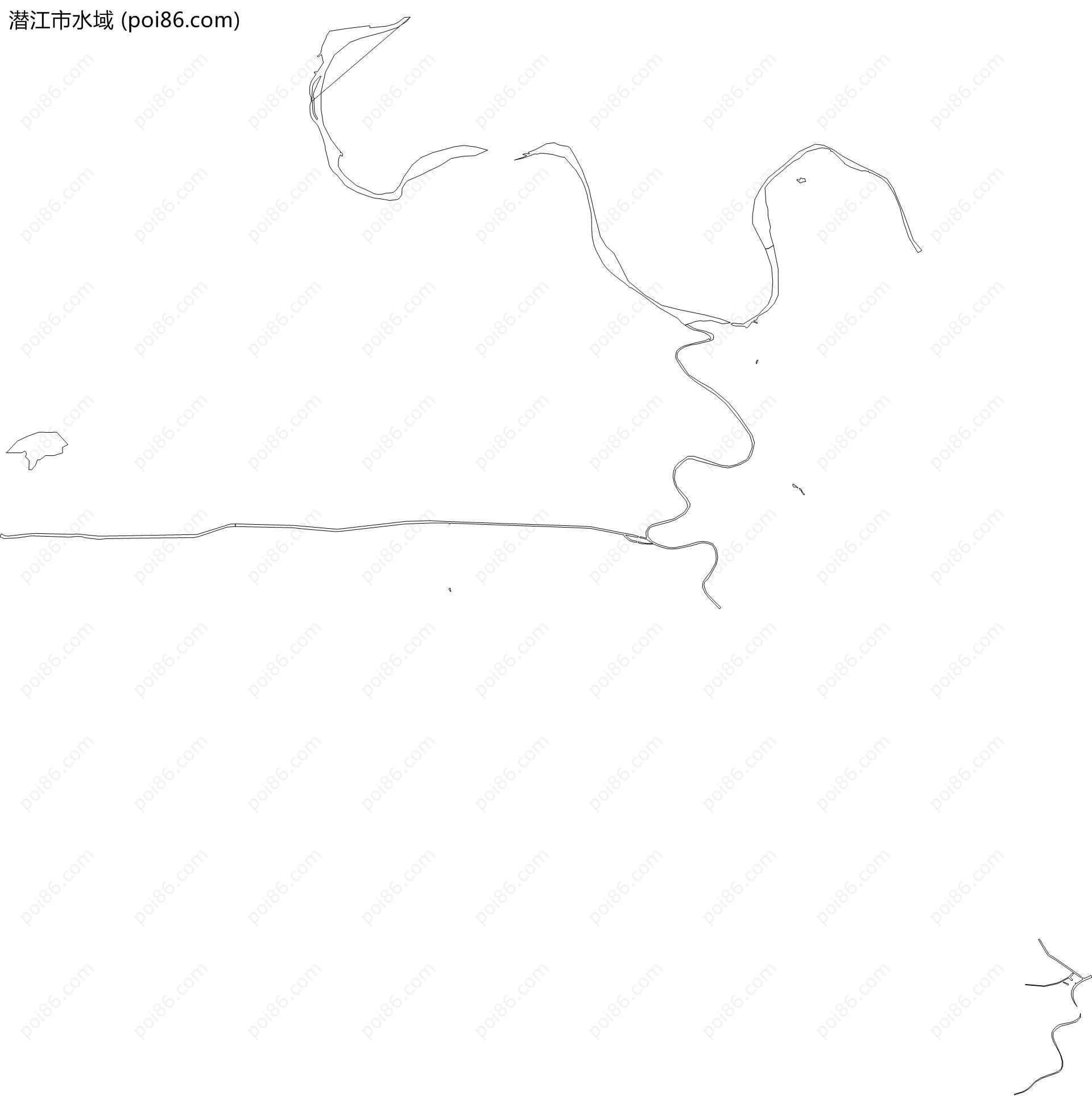潜江市水域地图