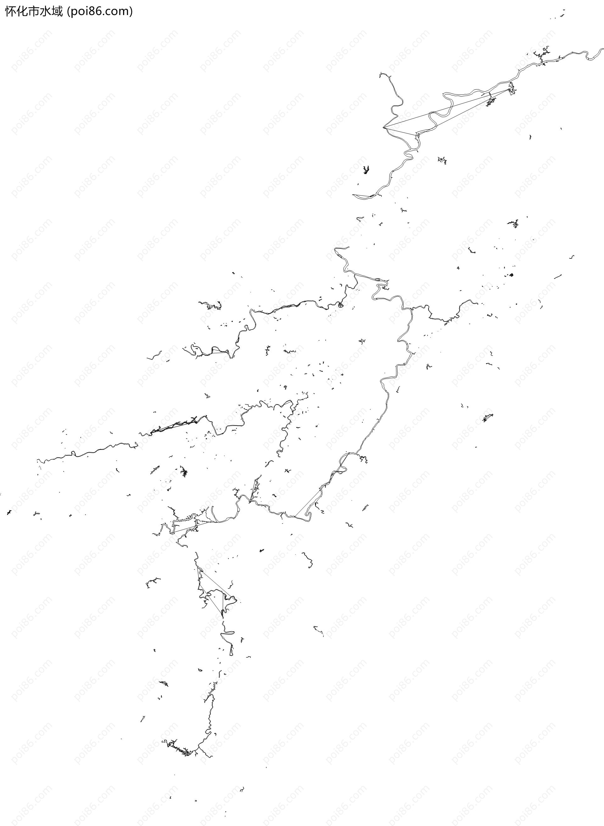 怀化市水域地图