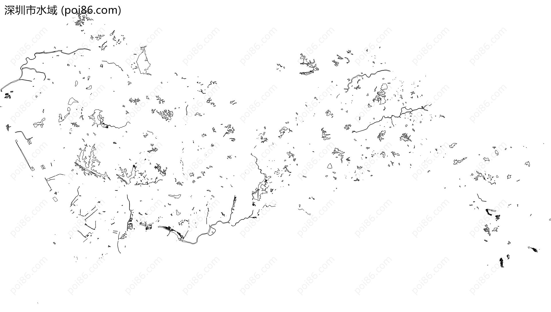 深圳市水域地图