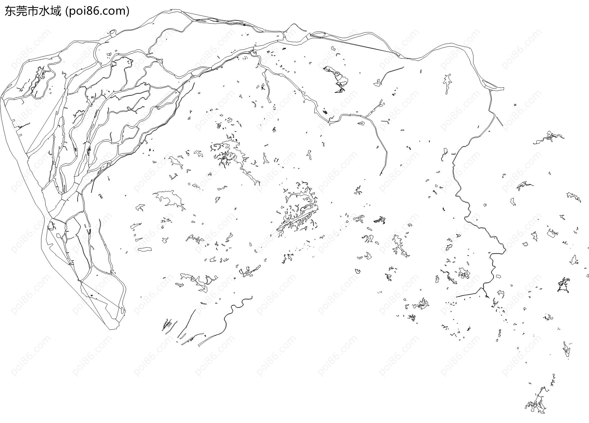 东莞市水域地图