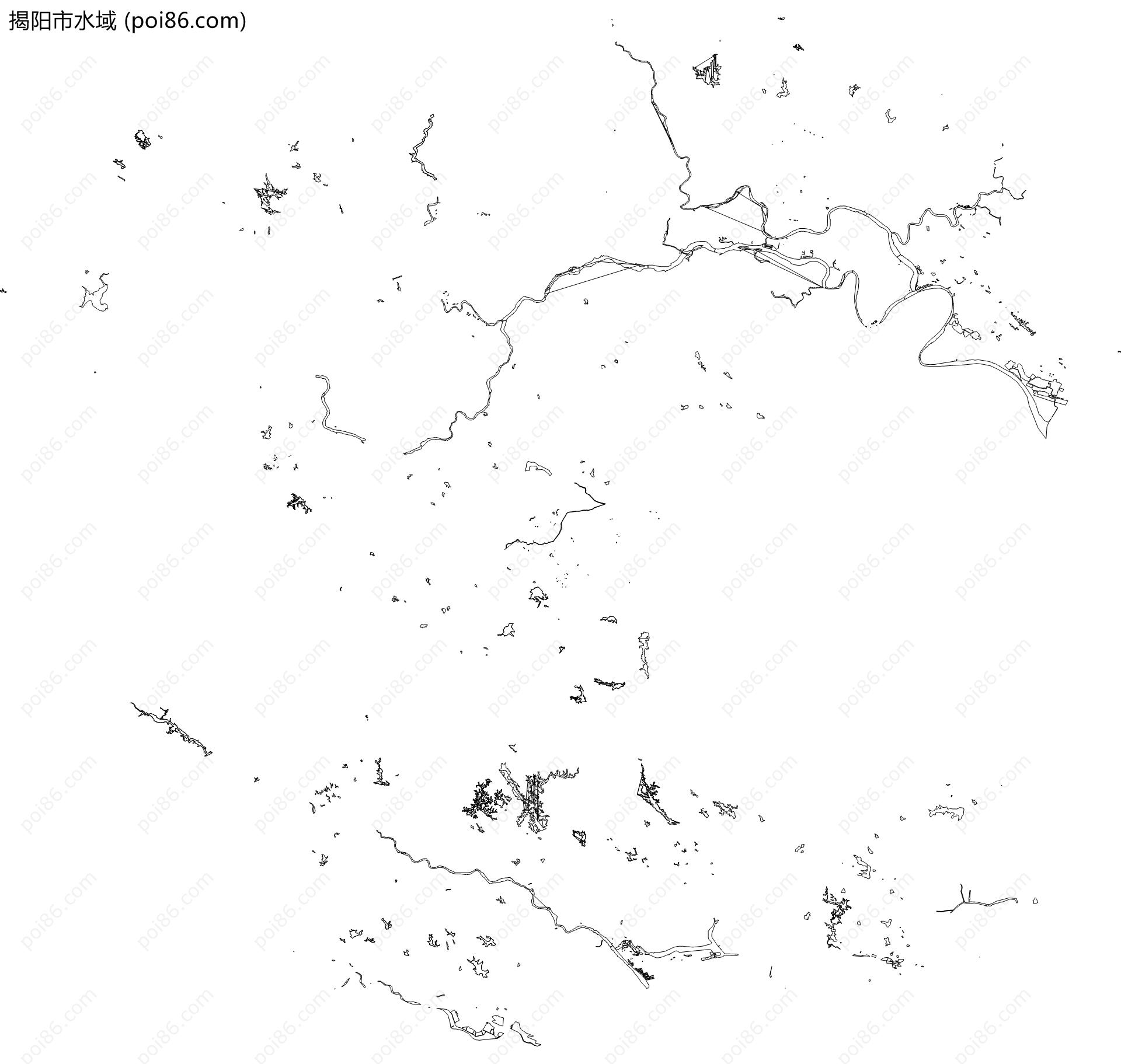揭阳市水域地图