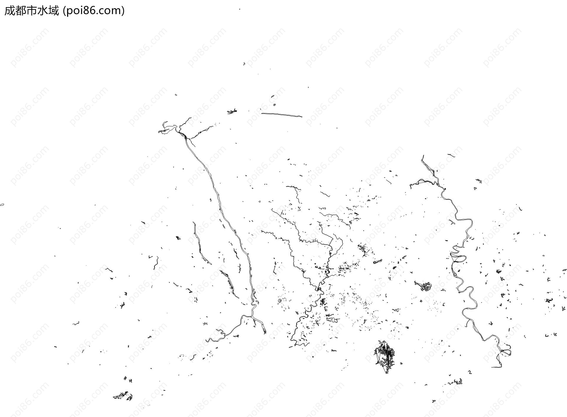 成都市水域地图