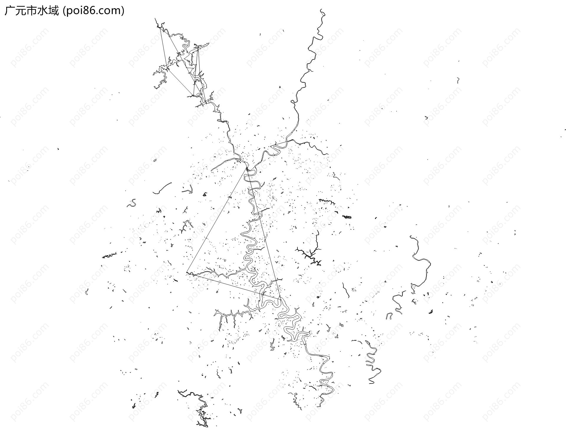 广元市水域地图