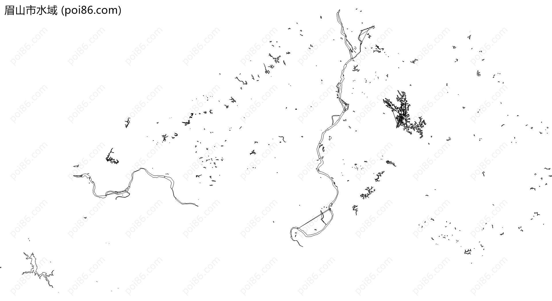 眉山市水域地图