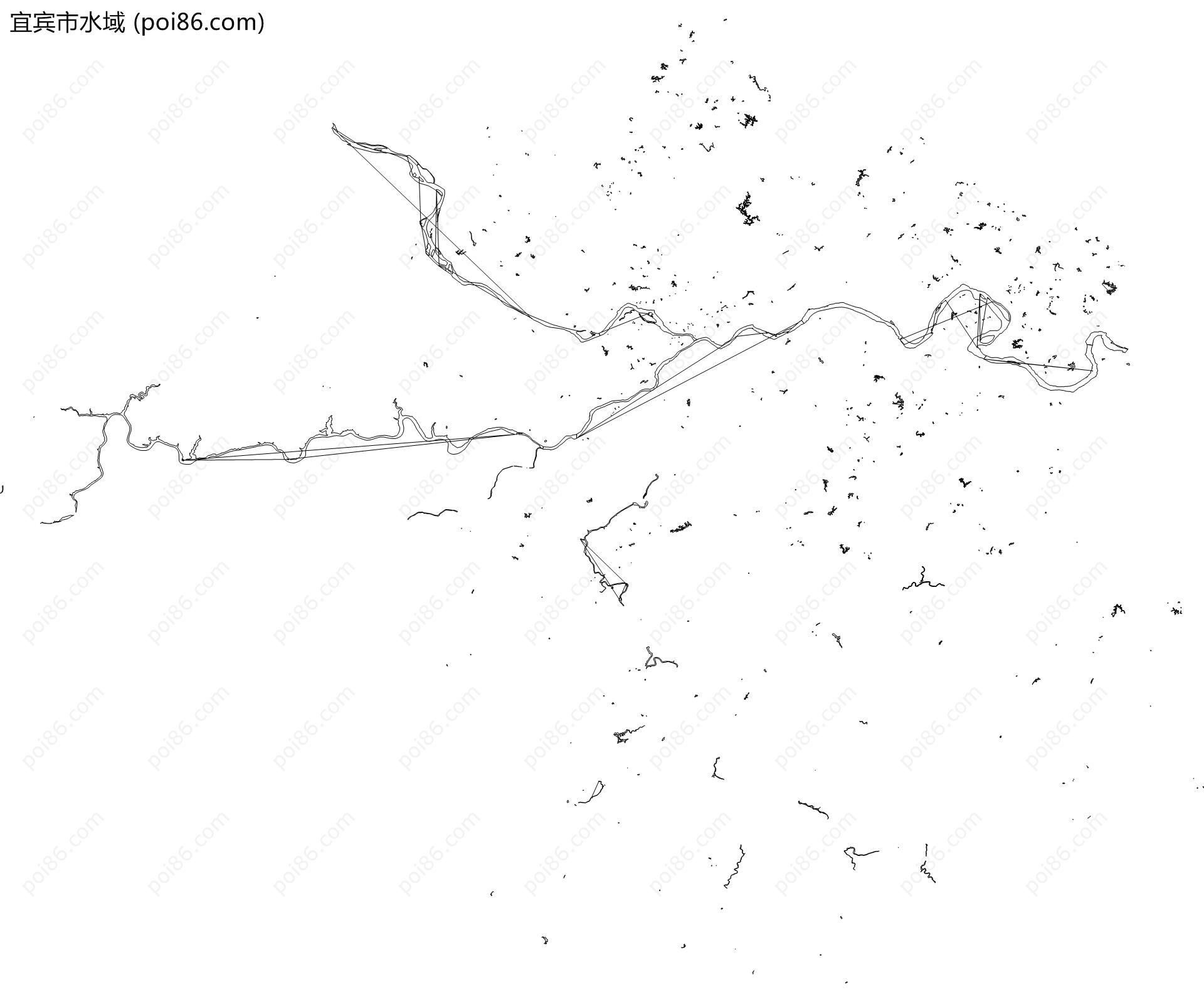 宜宾市水域地图