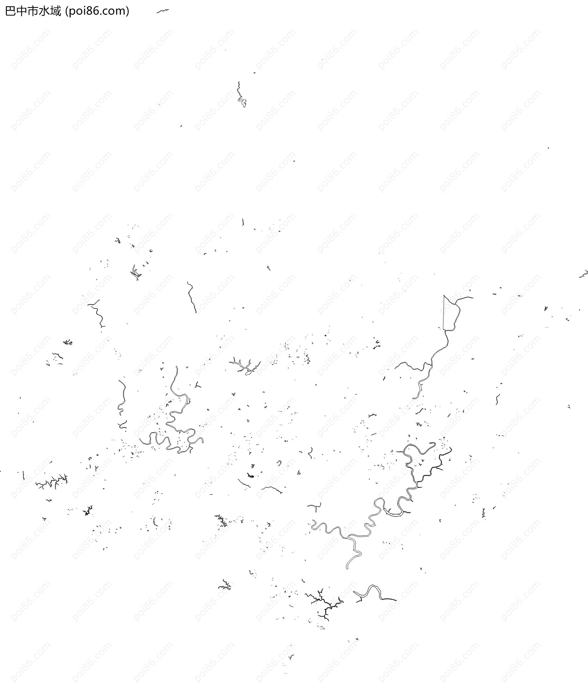 巴中市水域地图