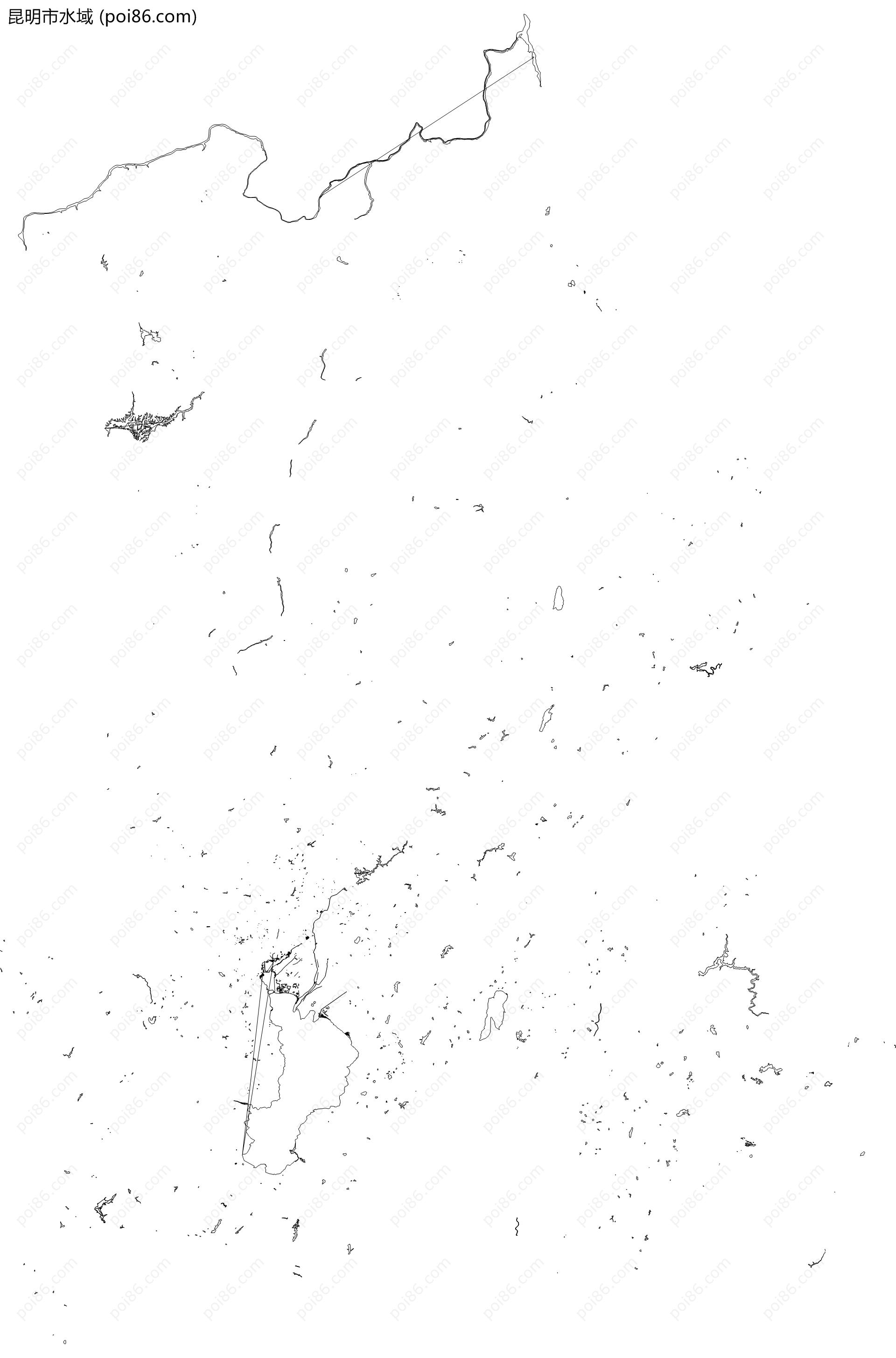 昆明市水域地图