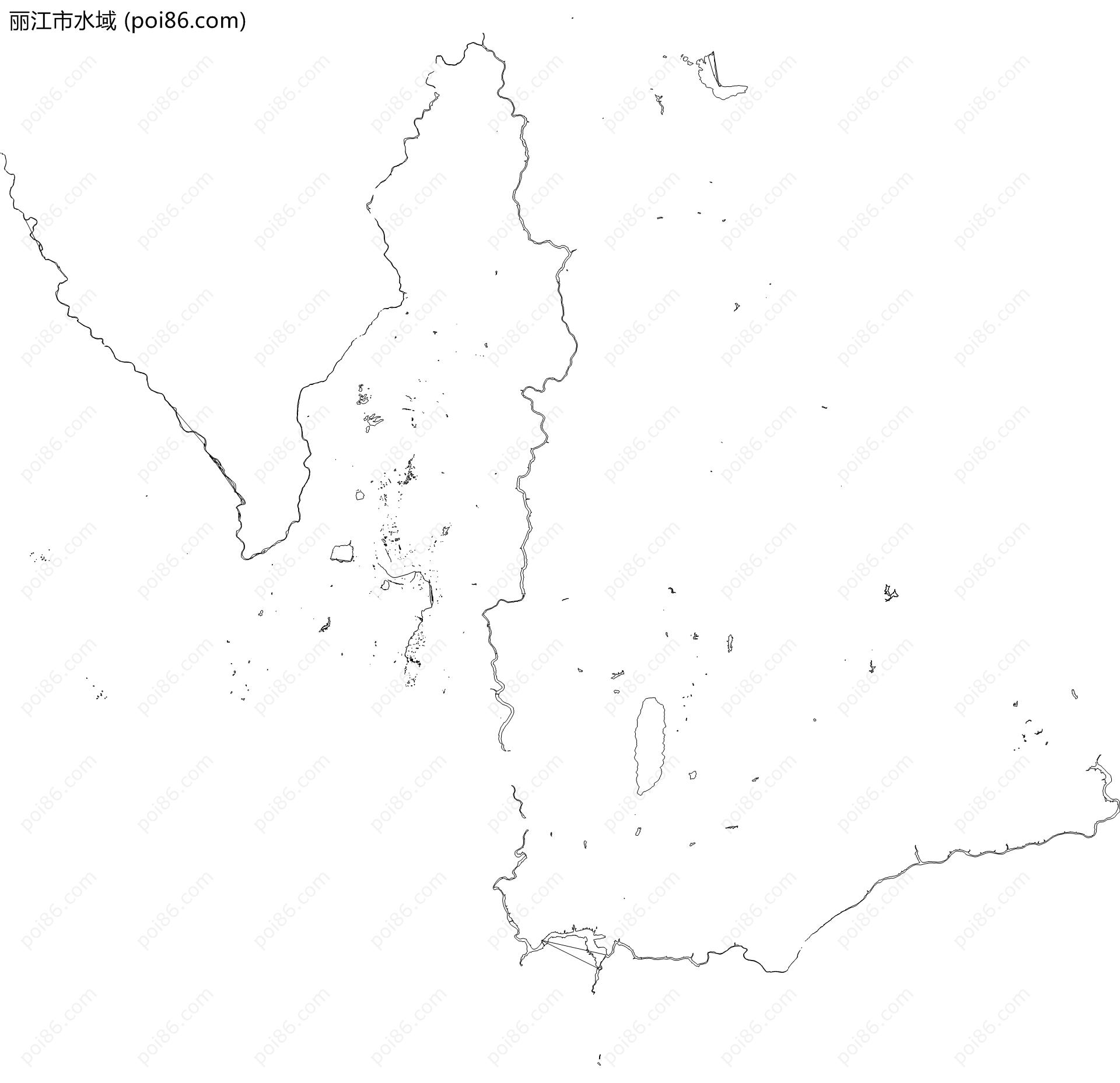 丽江市水域地图