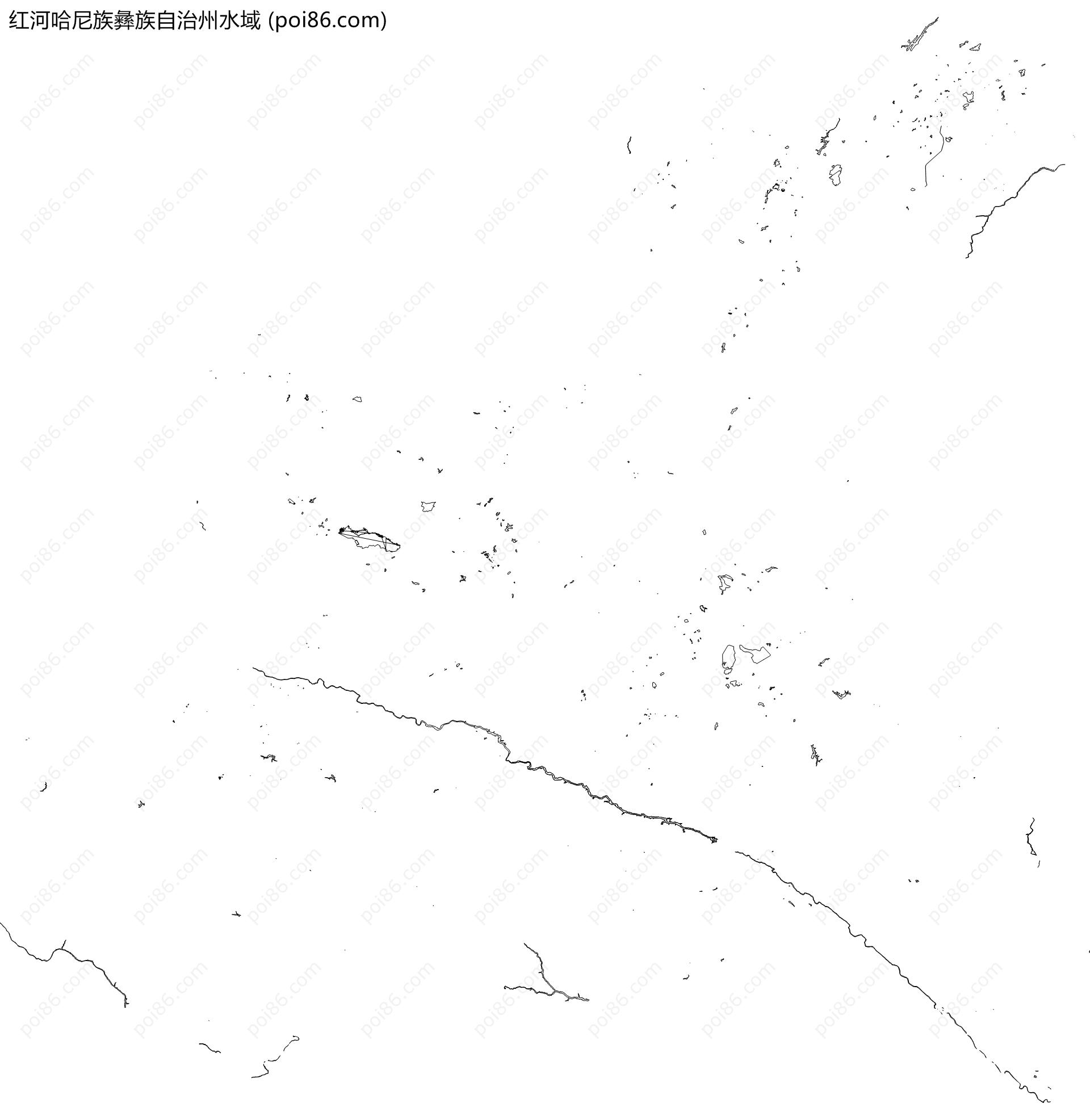 红河哈尼族彝族自治州水域地图