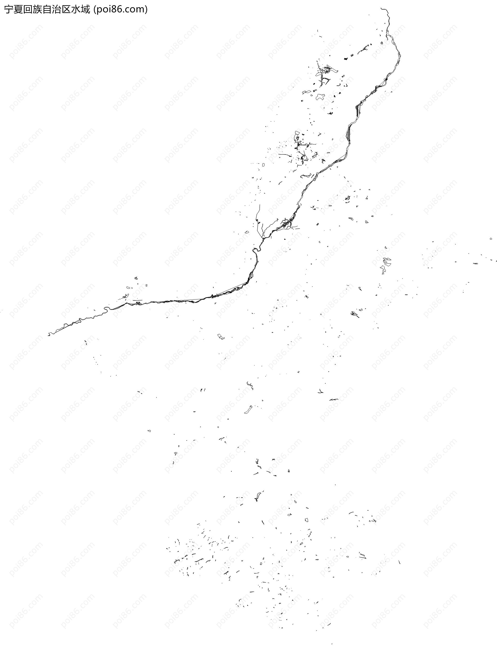 宁夏回族自治区水域地图