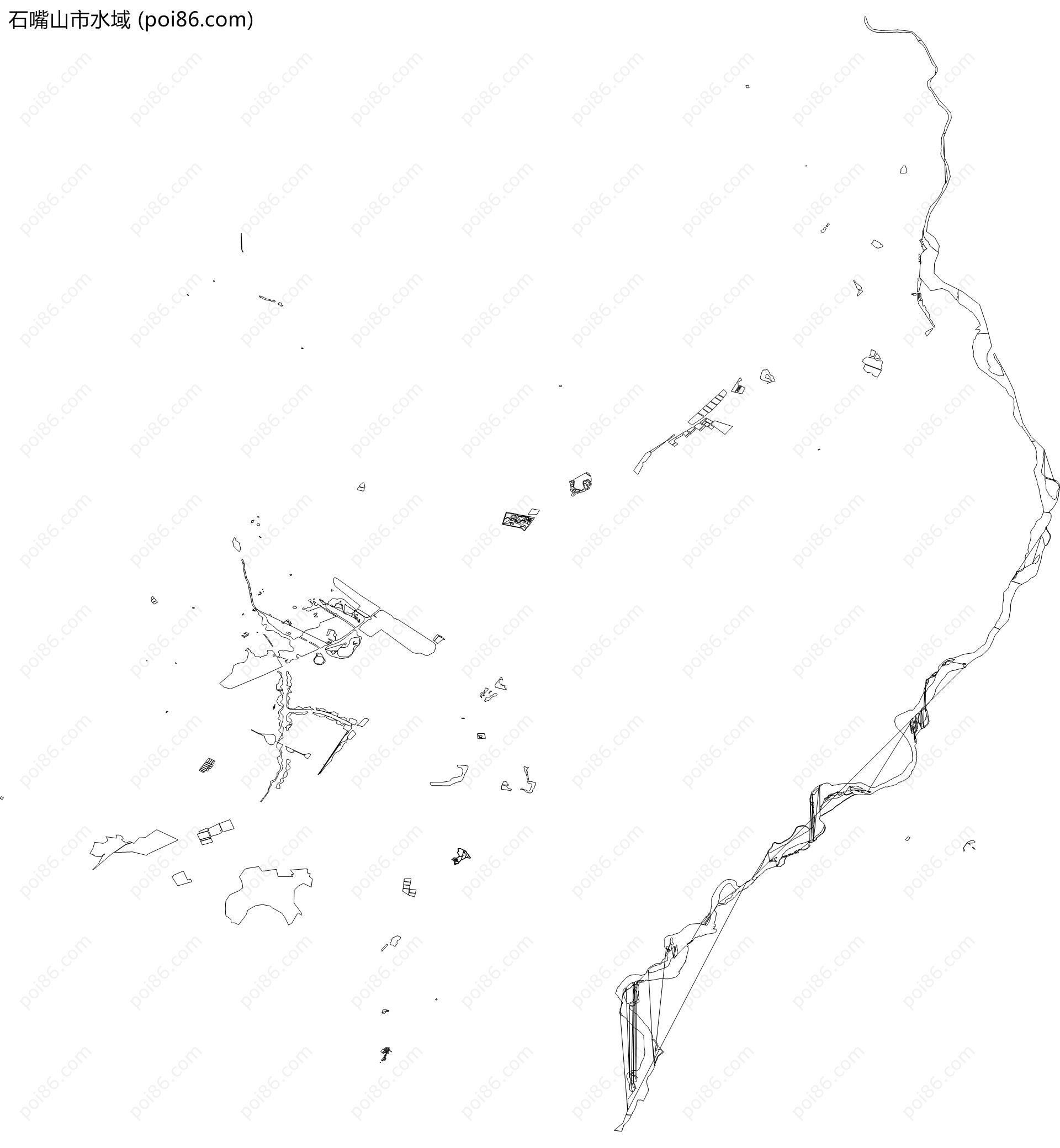 石嘴山市水域地图