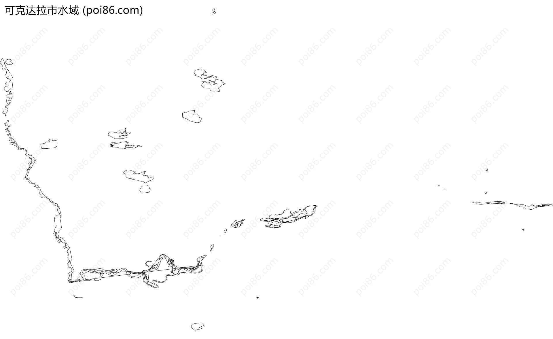 可克达拉市水域地图