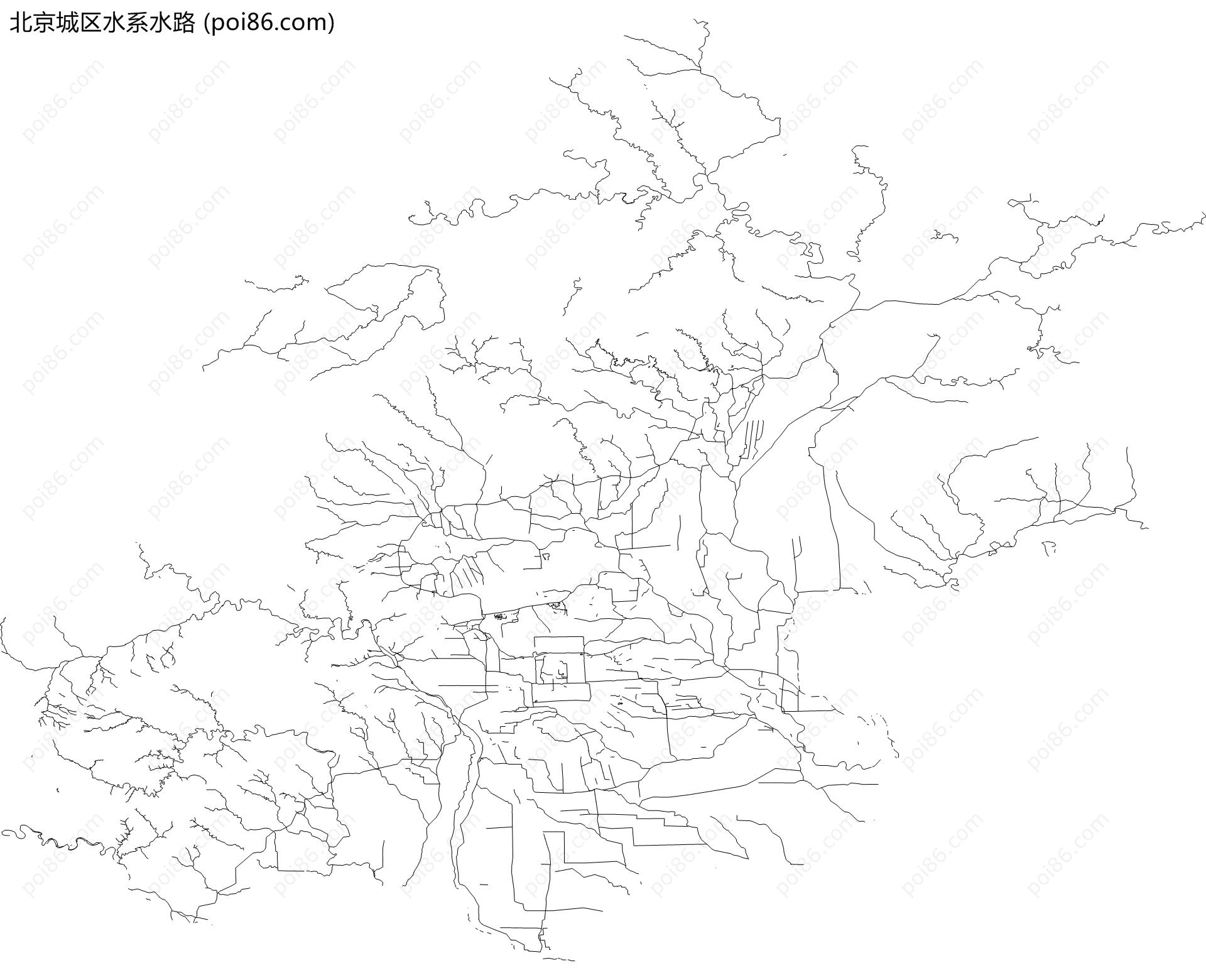 北京城区水系水路地图