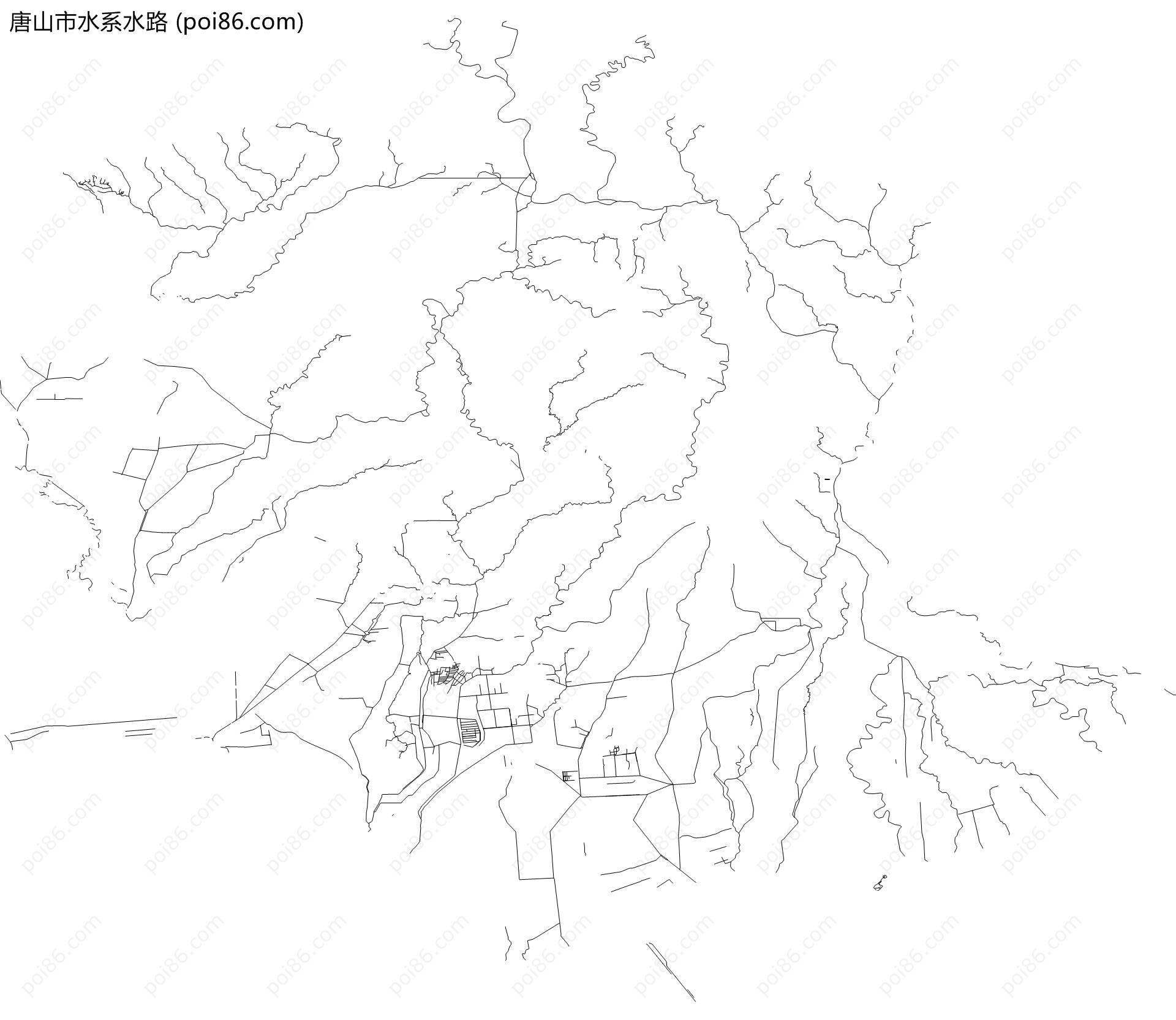 唐山市水系水路地图