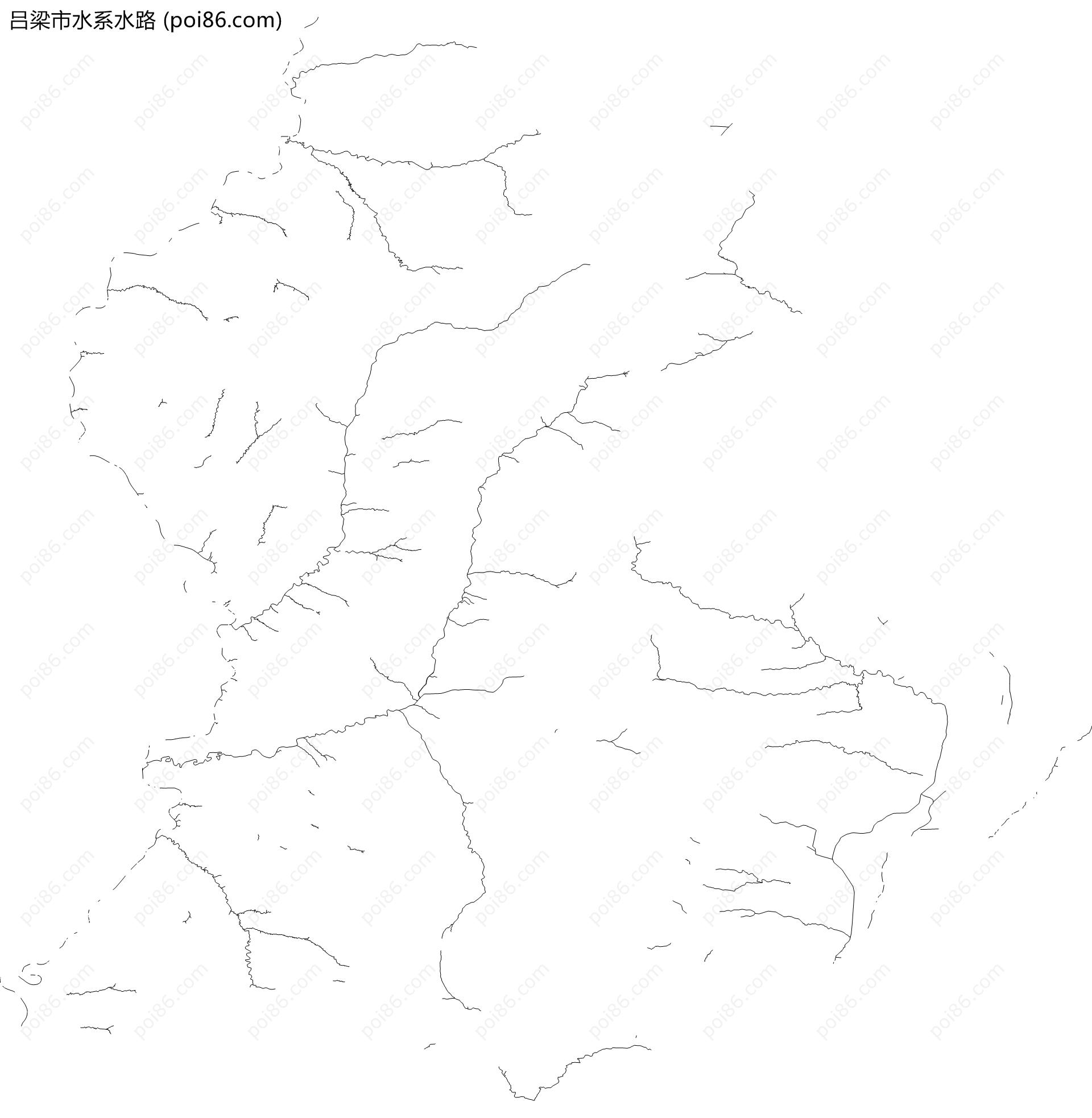 吕梁市水系水路地图