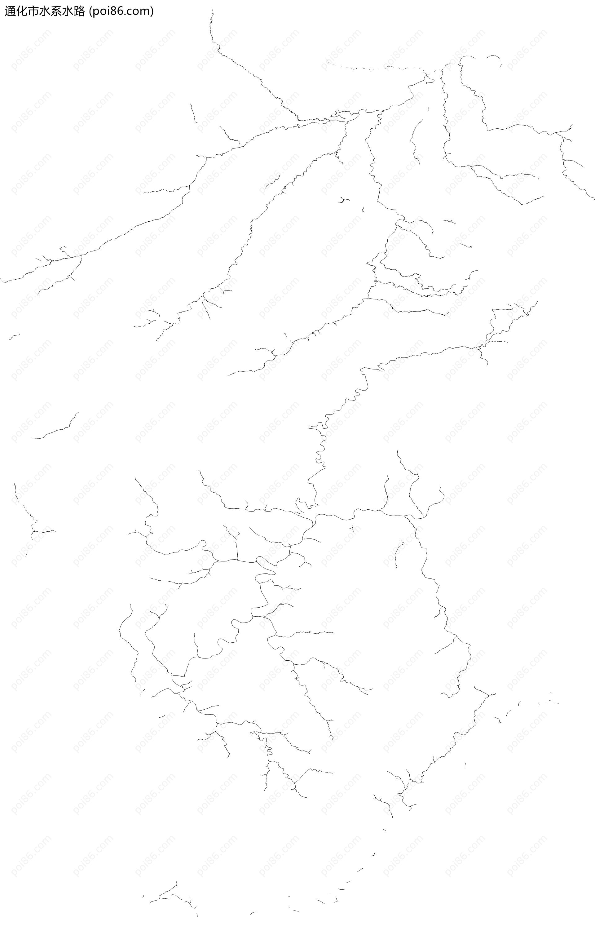 通化市水系水路地图
