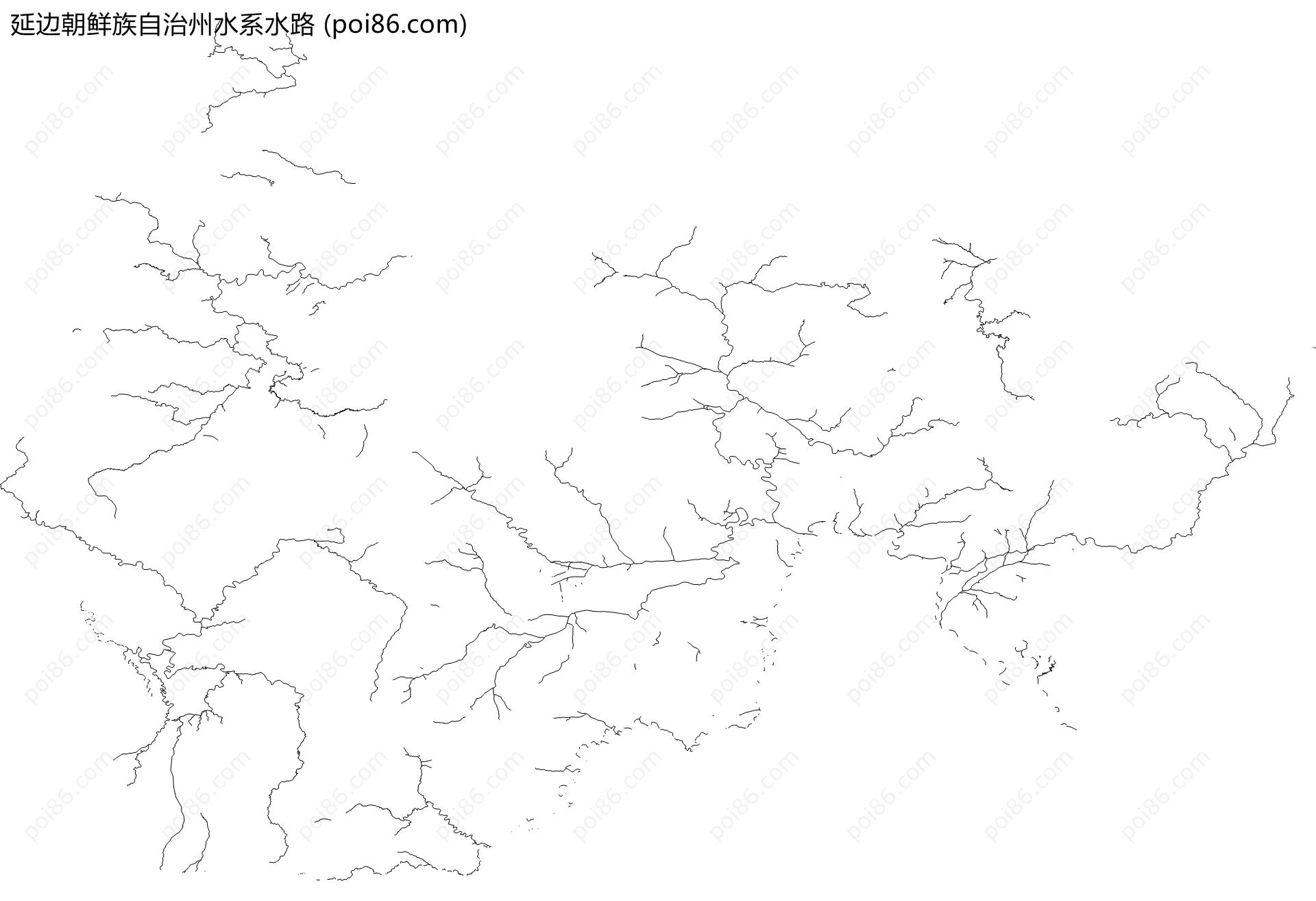延边朝鲜族自治州水系水路地图