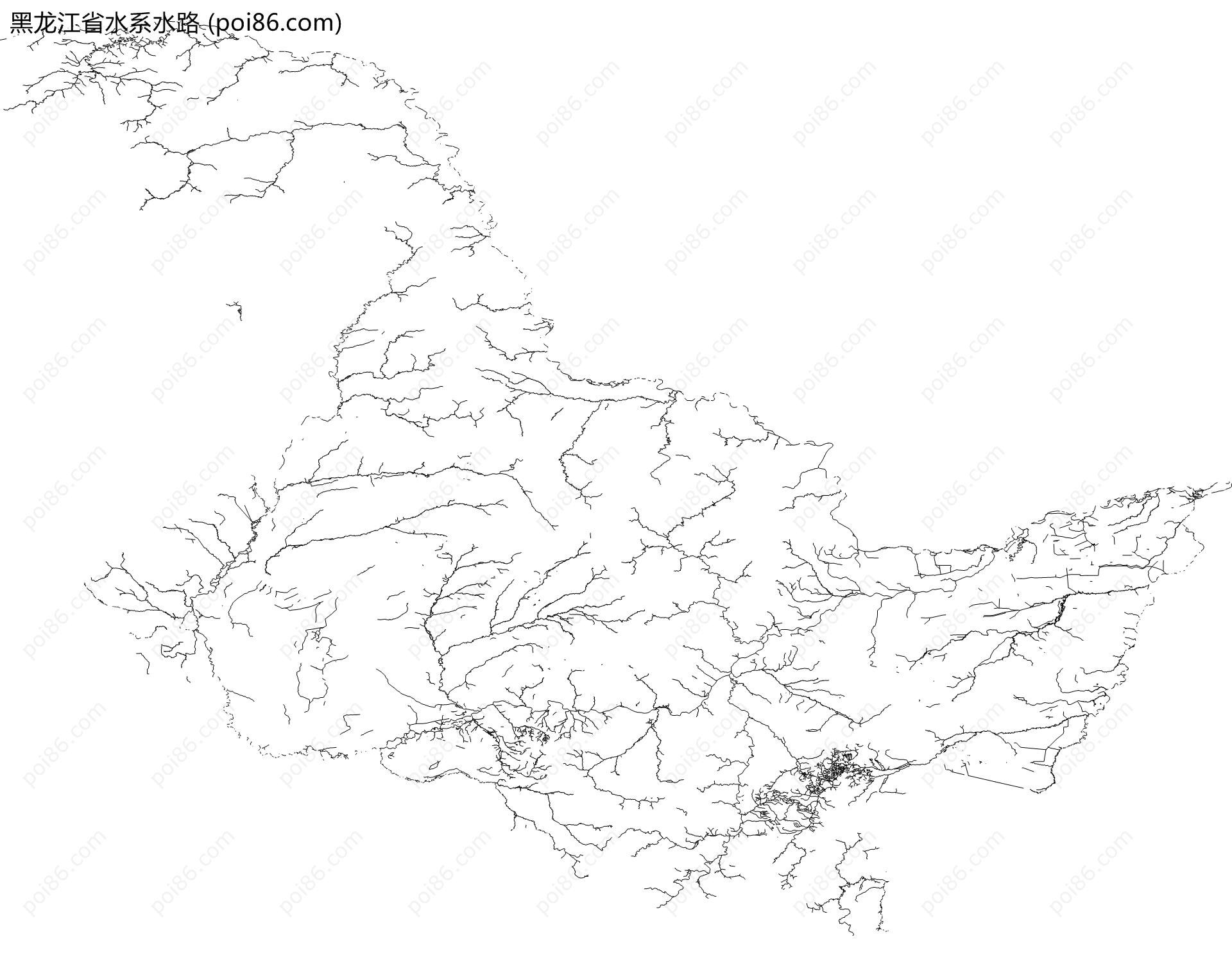 黑龙江省水系水路地图