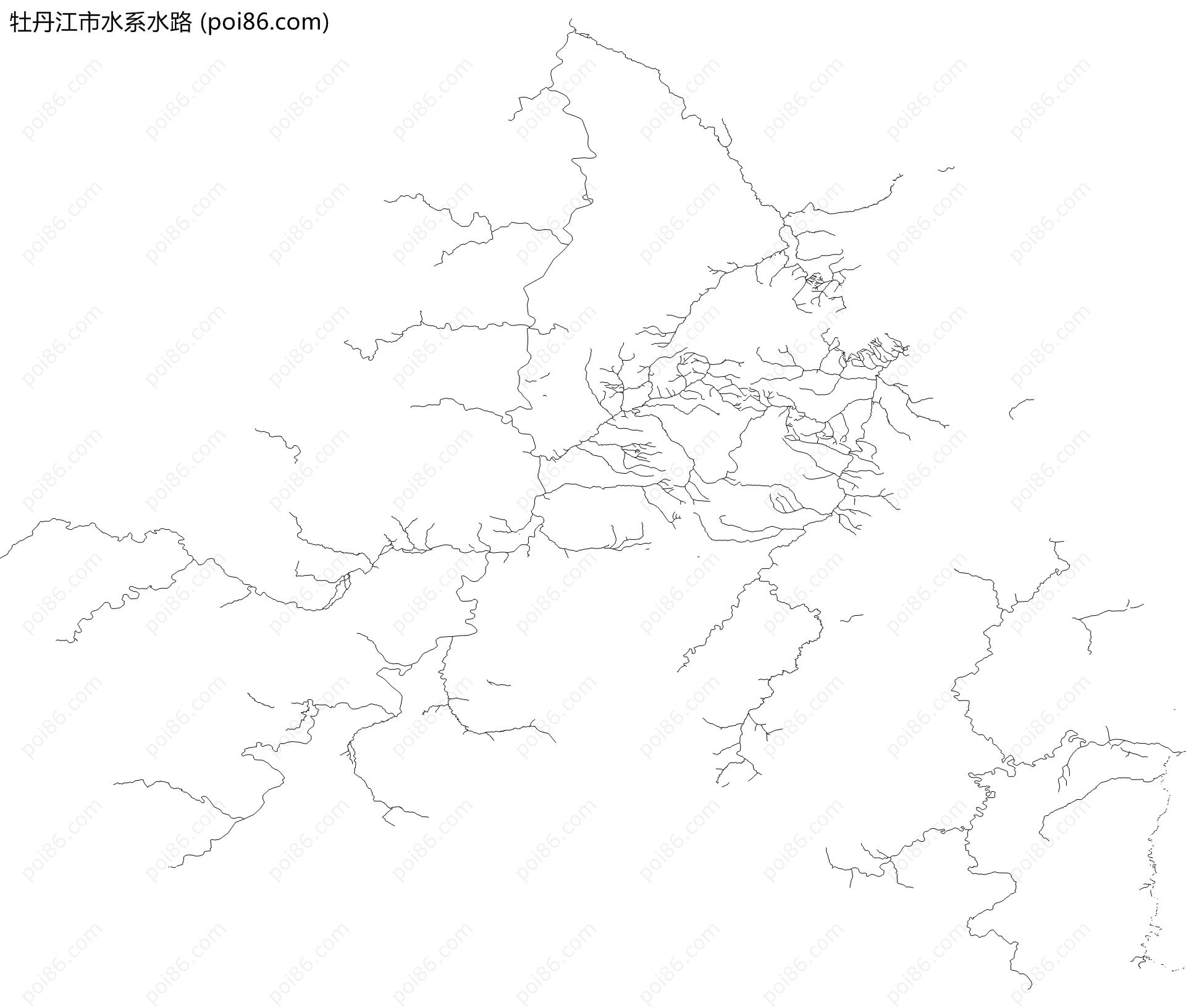 牡丹江市水系水路地图