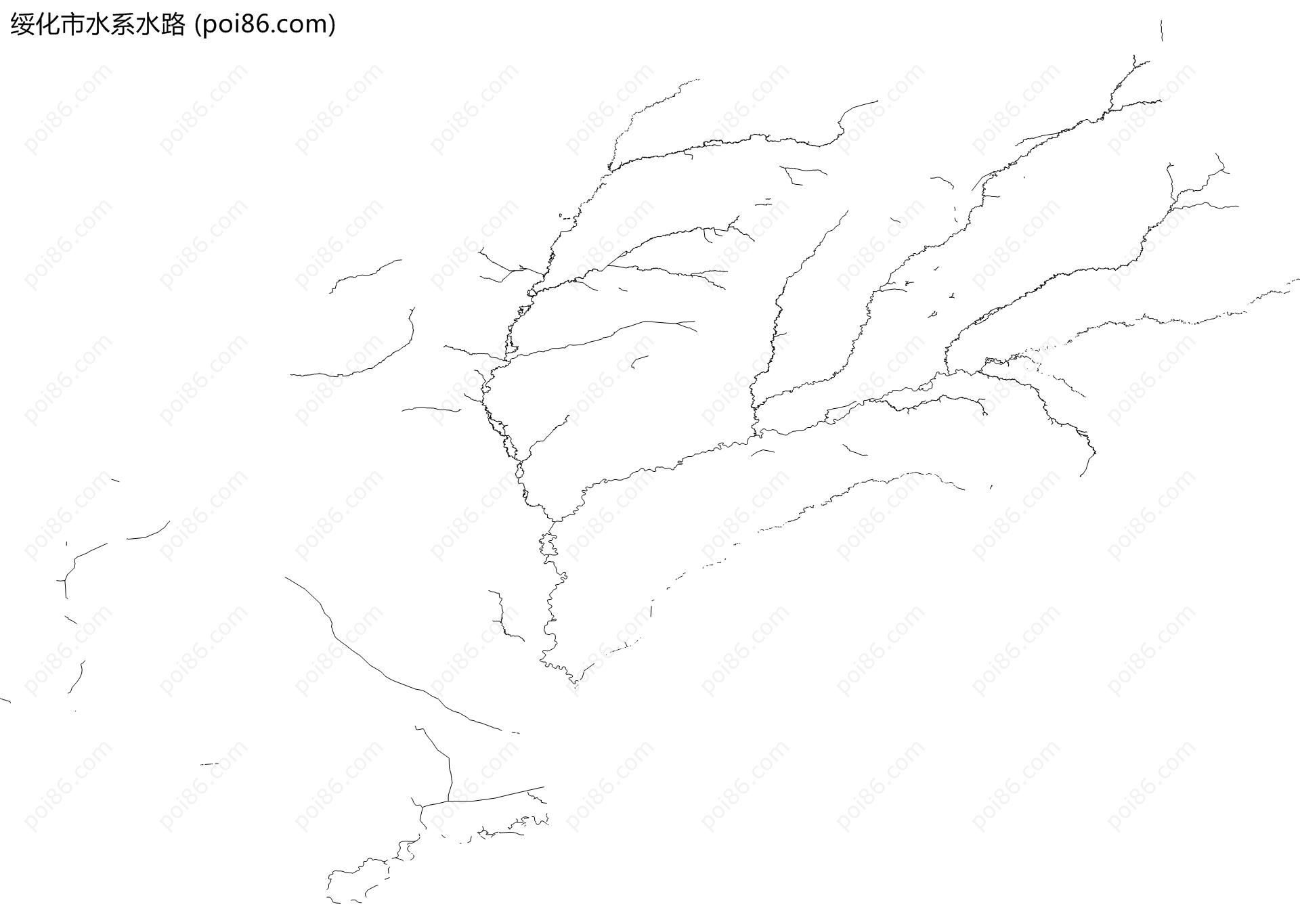 绥化市水系水路地图