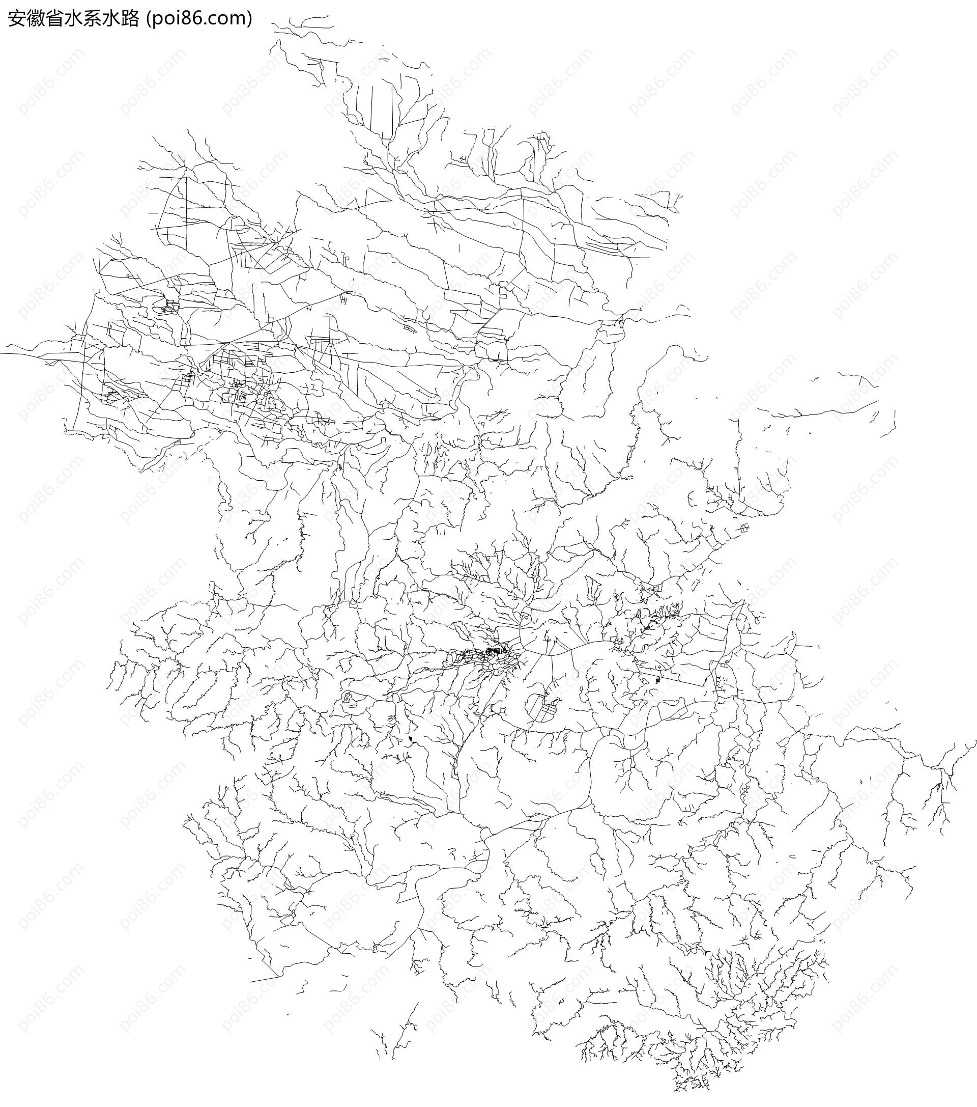 安徽省水系水路地图
