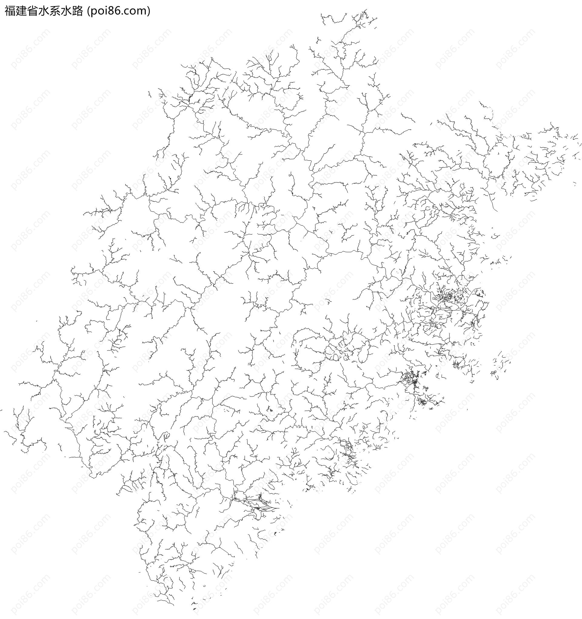 福建省水系水路地图