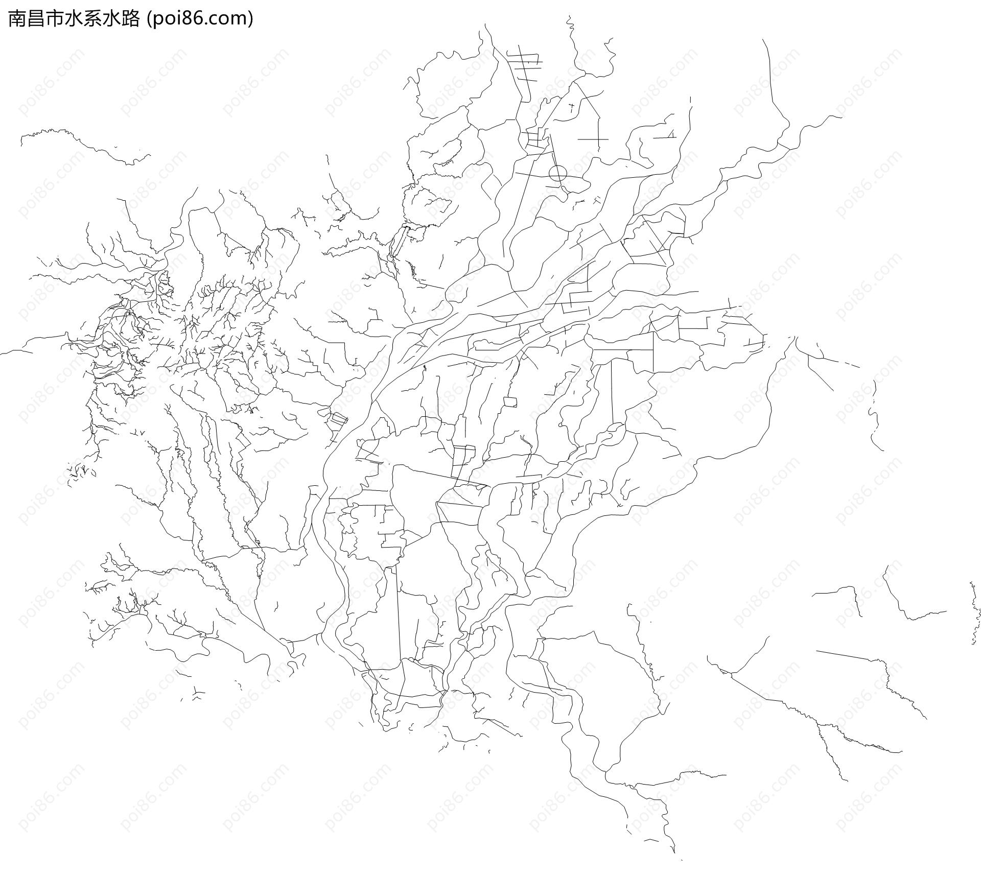 南昌市水系水路地图