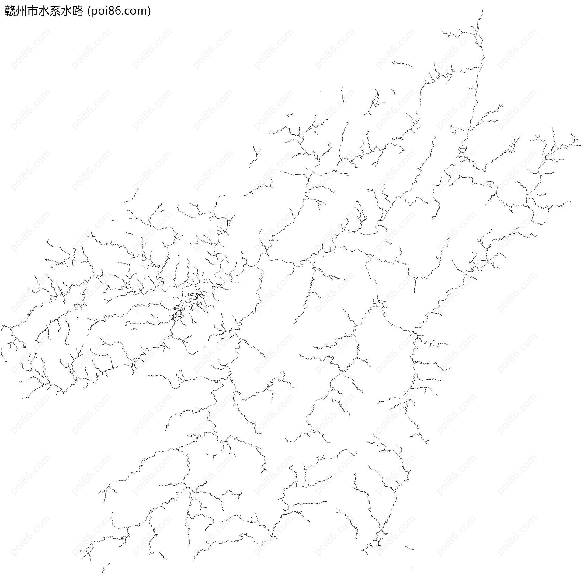 赣州市水系水路地图