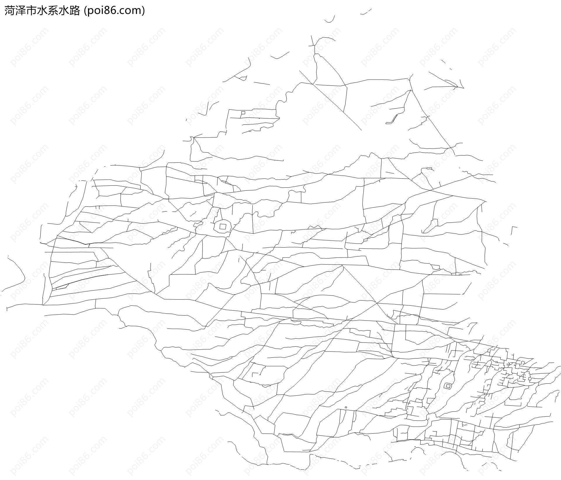 菏泽市水系水路地图