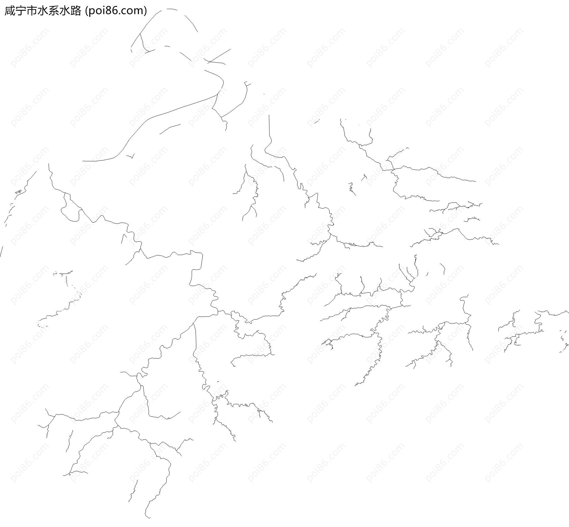 咸宁市水系水路地图