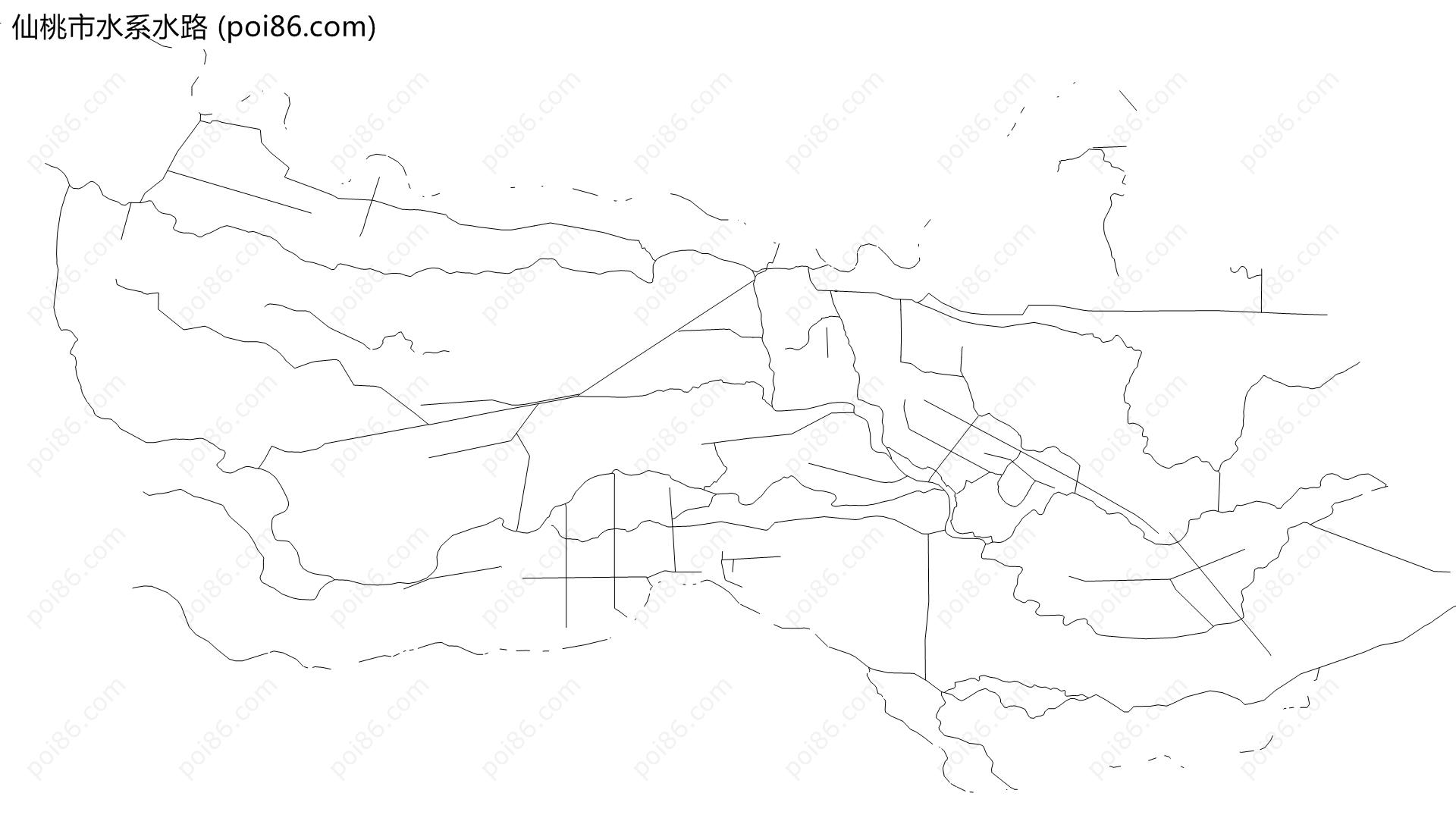 仙桃市水系水路地图